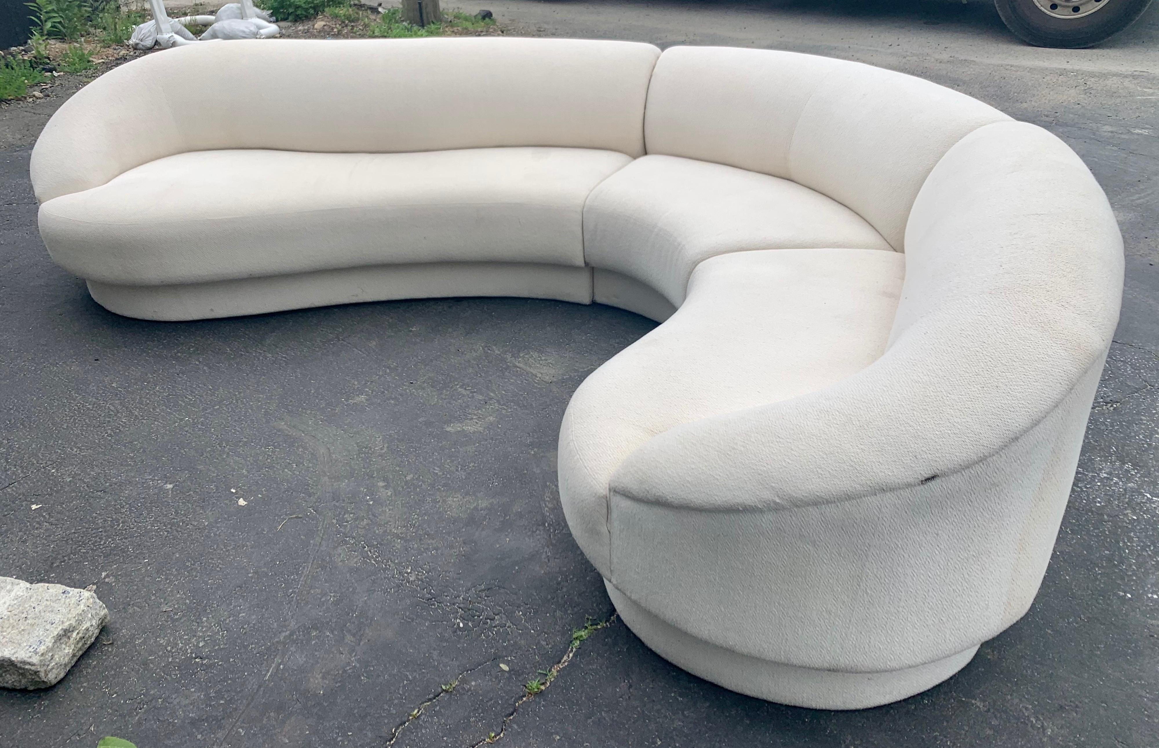 Vladimir Kagan Modular Three Piece Biomorphic Sectional Sofa 3