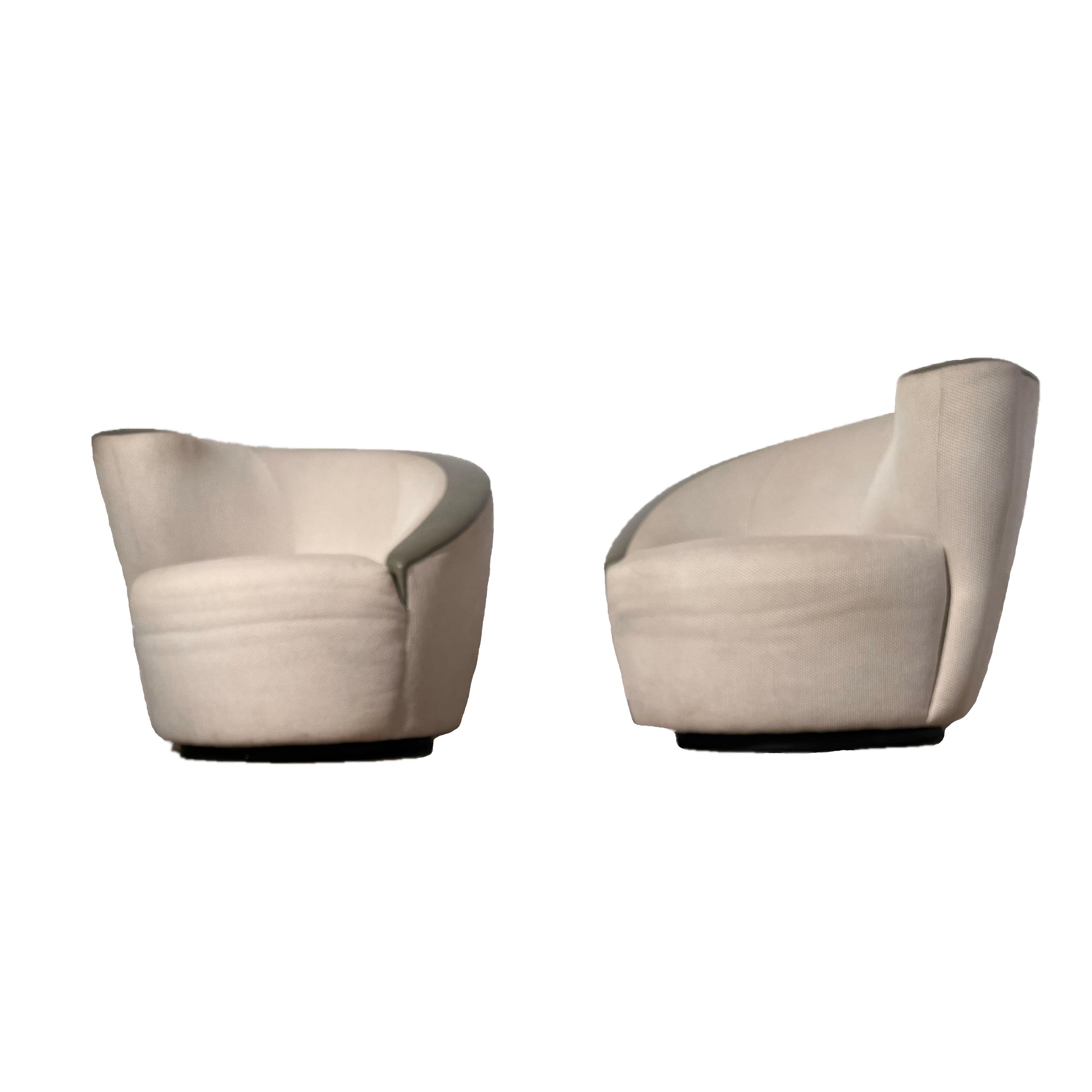 Vladimir Kagan Nautilus Corksrew swivel chairs  
By Directional  In Good Condition For Sale In Philadelphia, PA