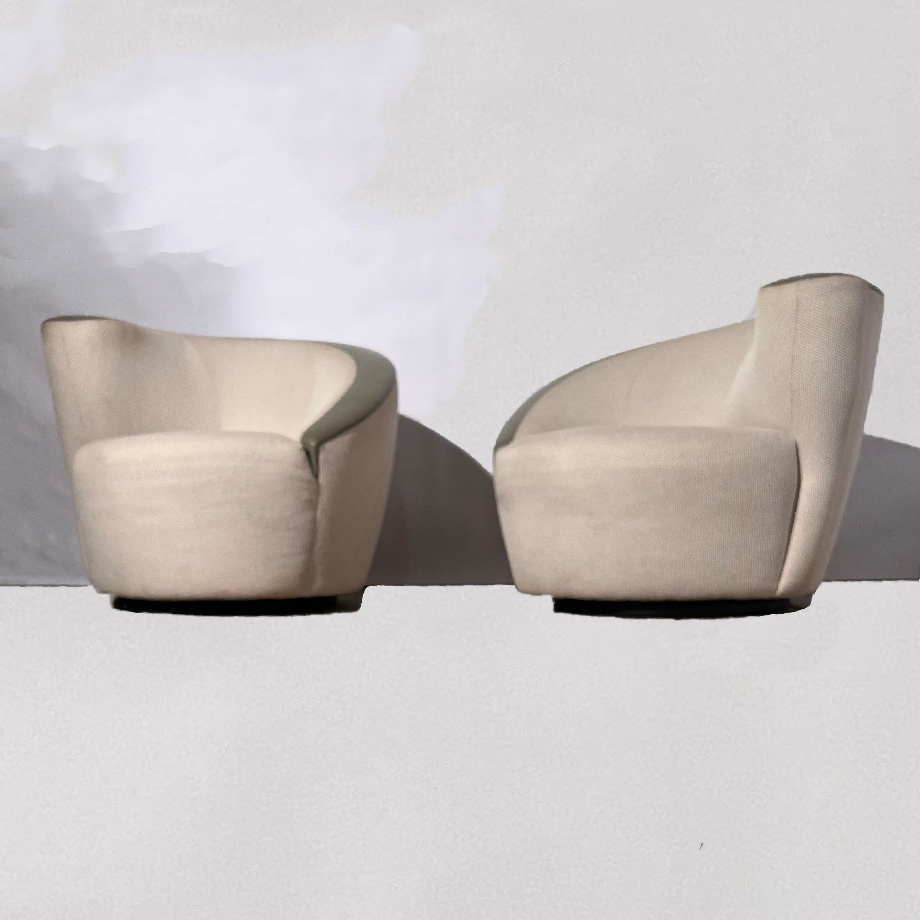 20th Century Vladimir Kagan Nautilus Corksrew swivel chairs  By Directional For Sale