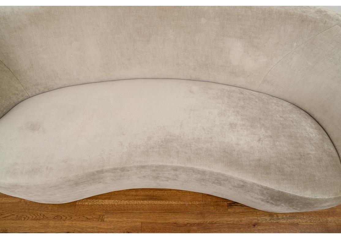 Modern Shell Form Sofa after Vladimir Kagan in Dove Grey For Sale 5