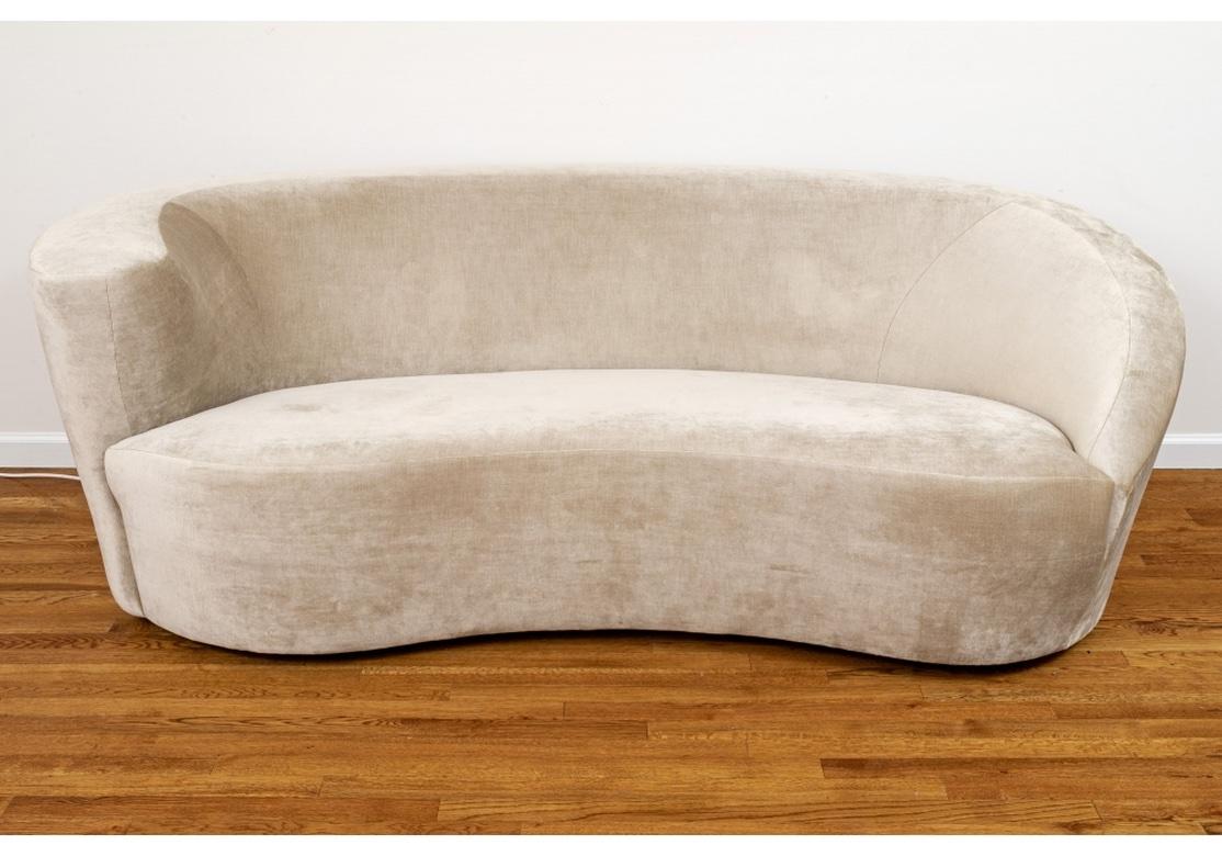 Modern Shell Form Sofa after Vladimir Kagan in Dove Grey For Sale 1