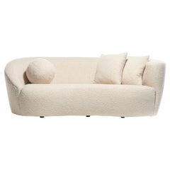 Vladimir Kagan: Nautilus-Sofa in elfenbeinweißem Boucl von Directional, um 1990