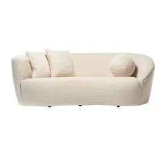 Vladimir Kagan Nautilus Sofa aus elfenbeinweißem Bouclé von Directional, um 1990