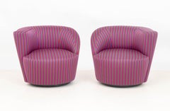 Vladimir Kagan Nautilus Swivel Lounge Chairs, Pair