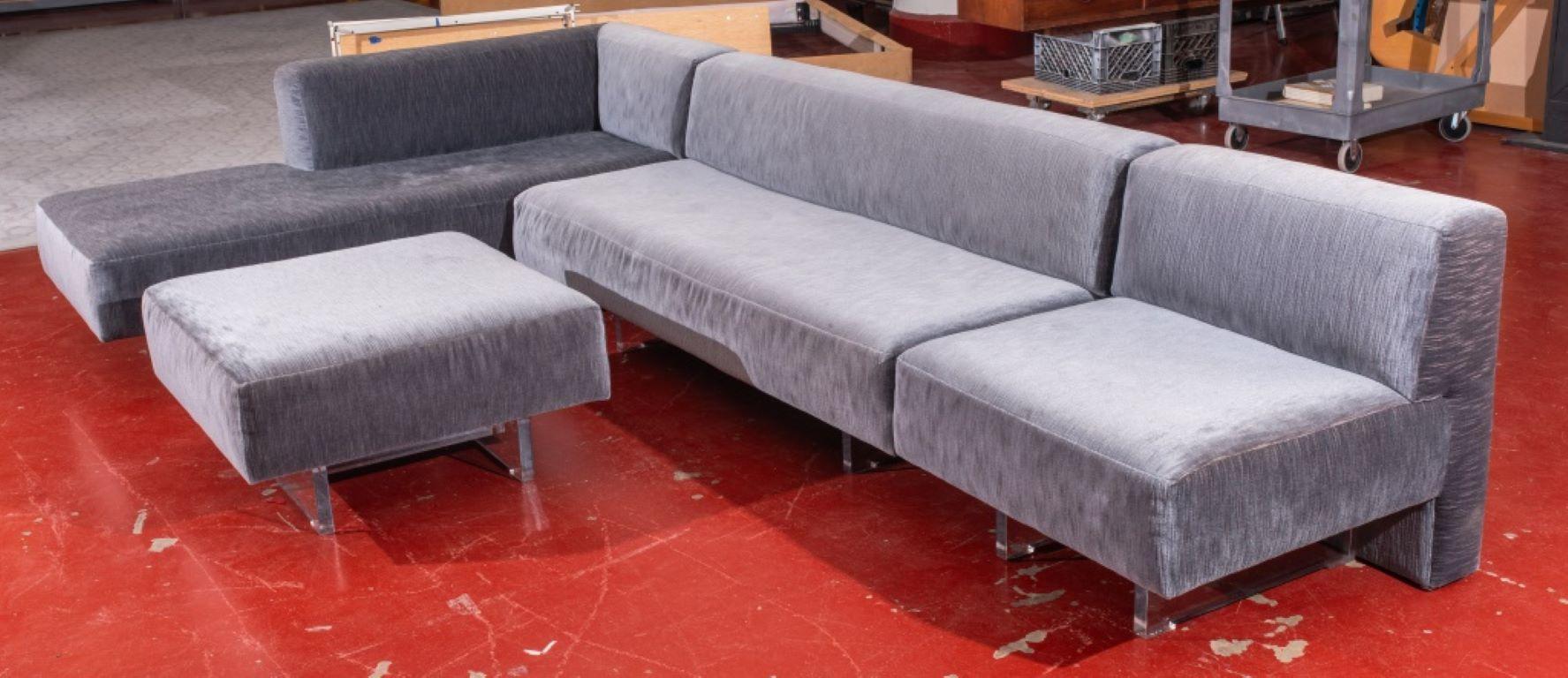Fabric Vladimir Kagan Omnibus Four Piece Sectional Sofa For Sale