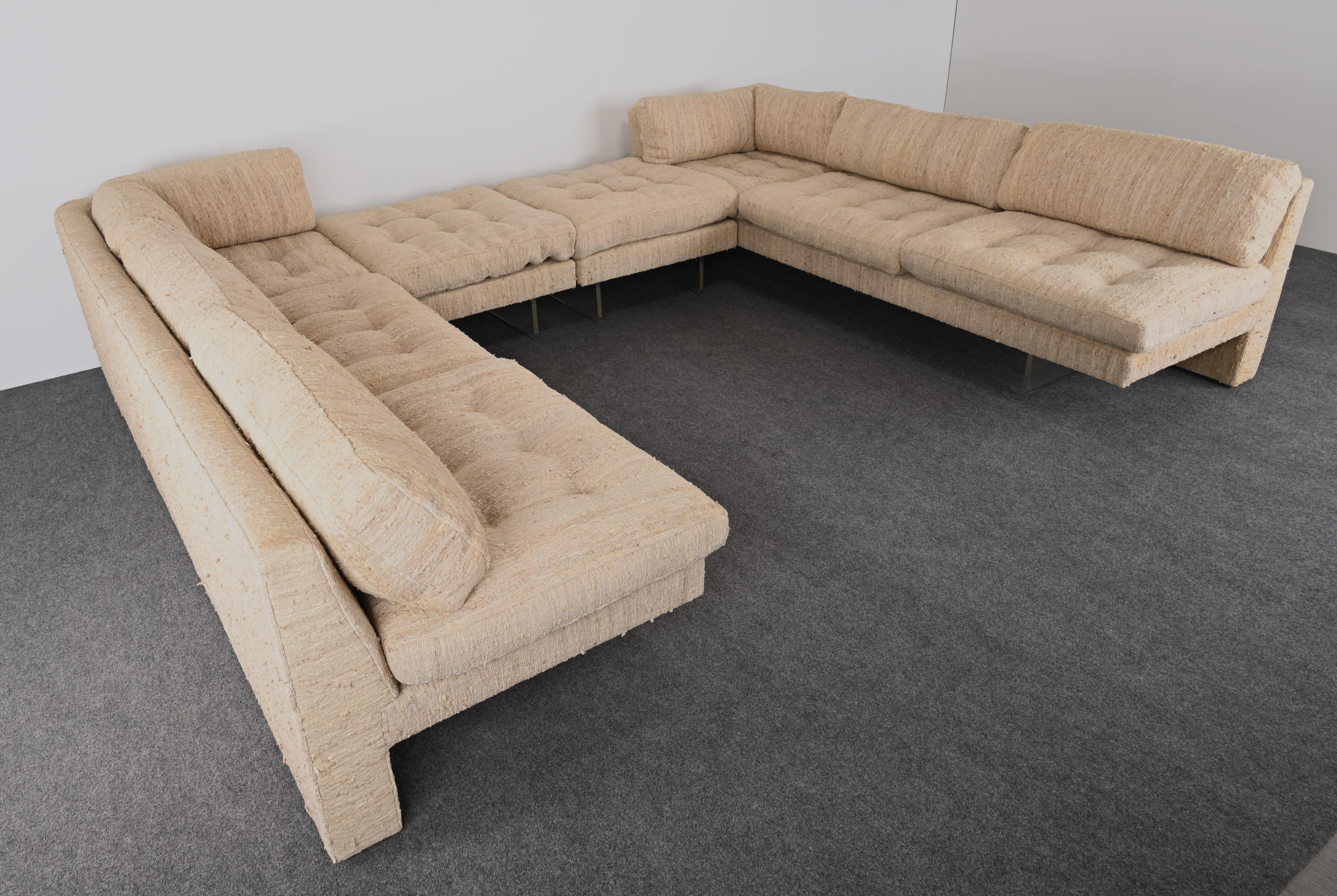 Vladimir Kagan Omnibus I Sectional Sofa with Two Ottomans, 1970s 3