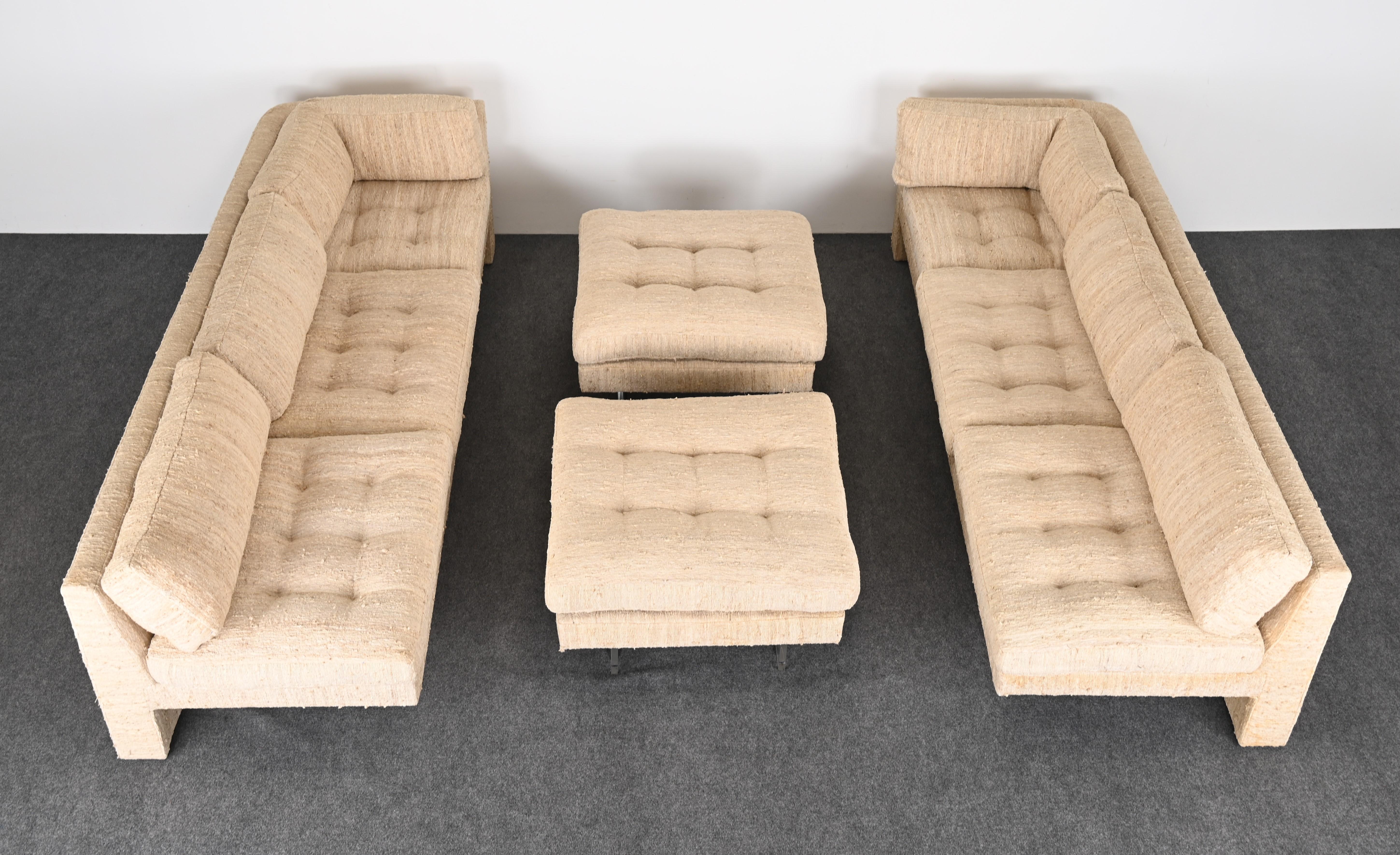 Vladimir Kagan Omnibus I Sectional Sofa with Two Ottomans, 1970s 5