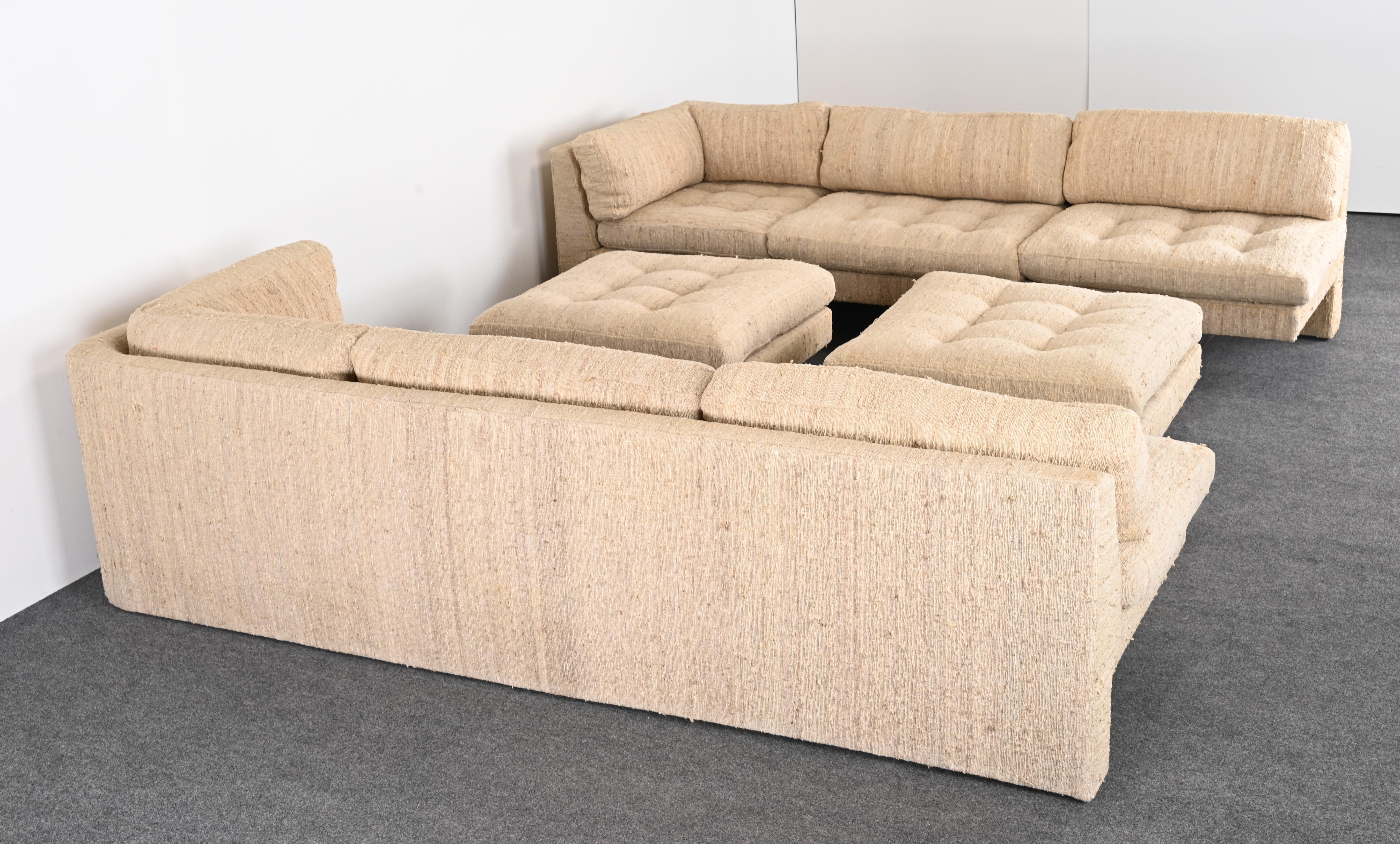 Vladimir Kagan Omnibus I Sectional Sofa with Two Ottomans, 1970s 6