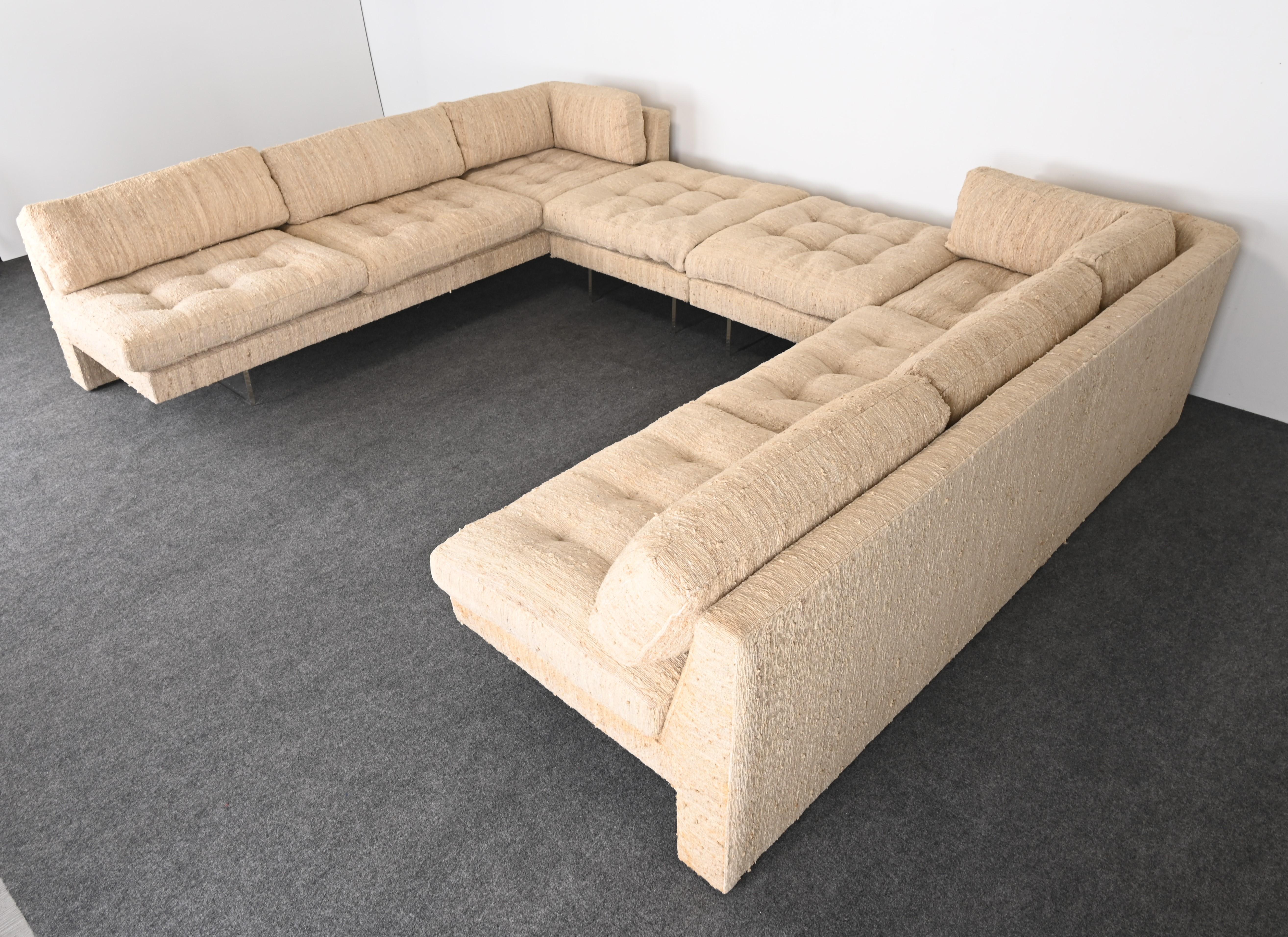 Mid-Century Modern Vladimir Kagan Omnibus I Sectional Sofa with Two Ottomans, 1970s
