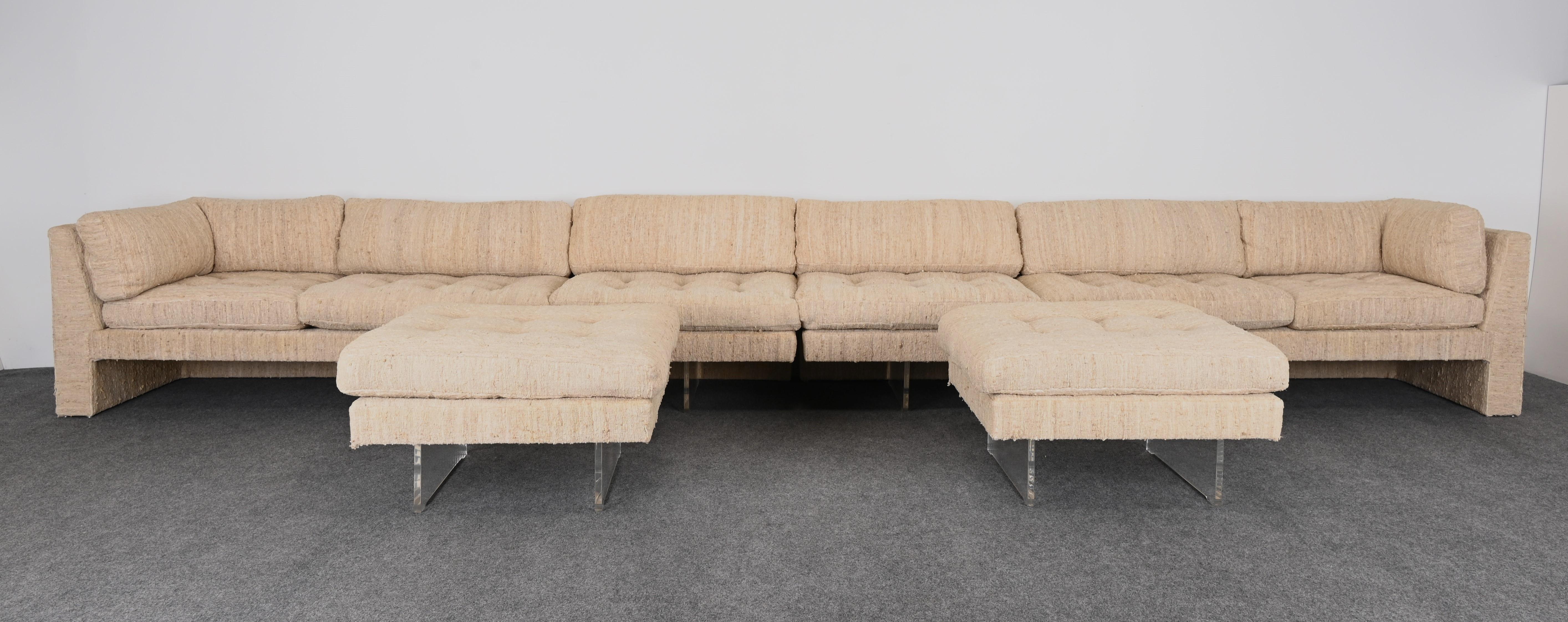 American Vladimir Kagan Omnibus I Sectional Sofa with Two Ottomans, 1970s