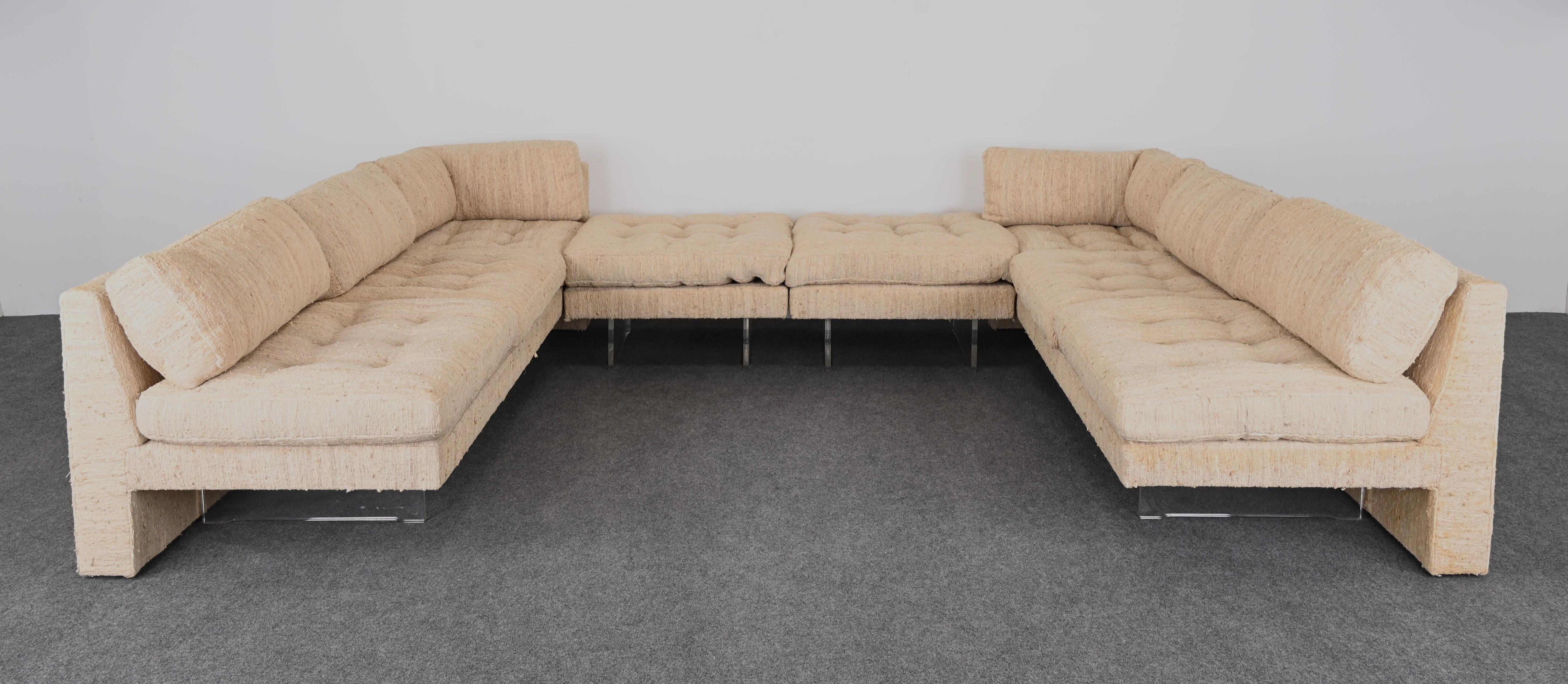 Vladimir Kagan Omnibus I Sectional Sofa with Two Ottomans, 1970s 1