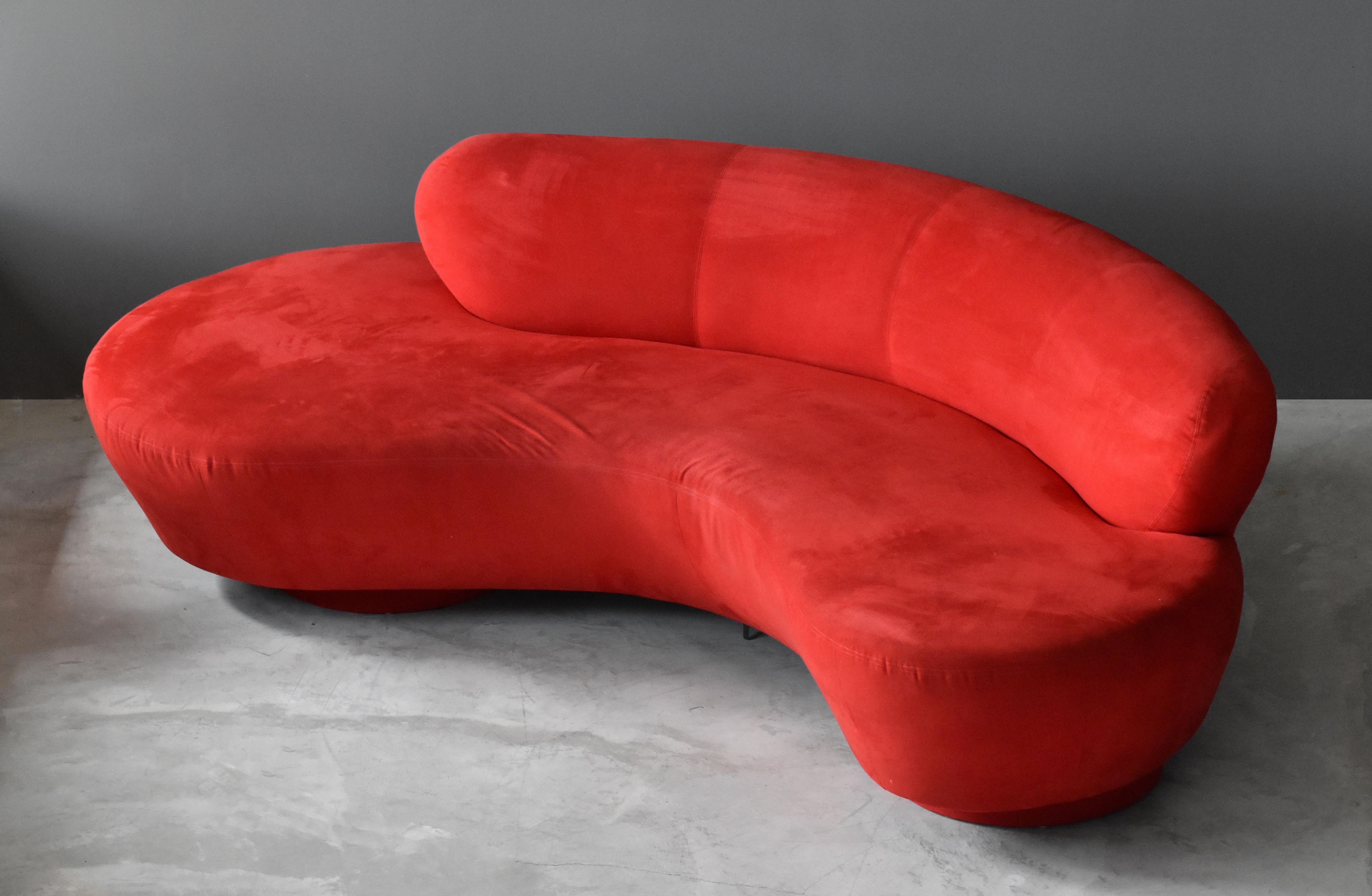 red suede couch