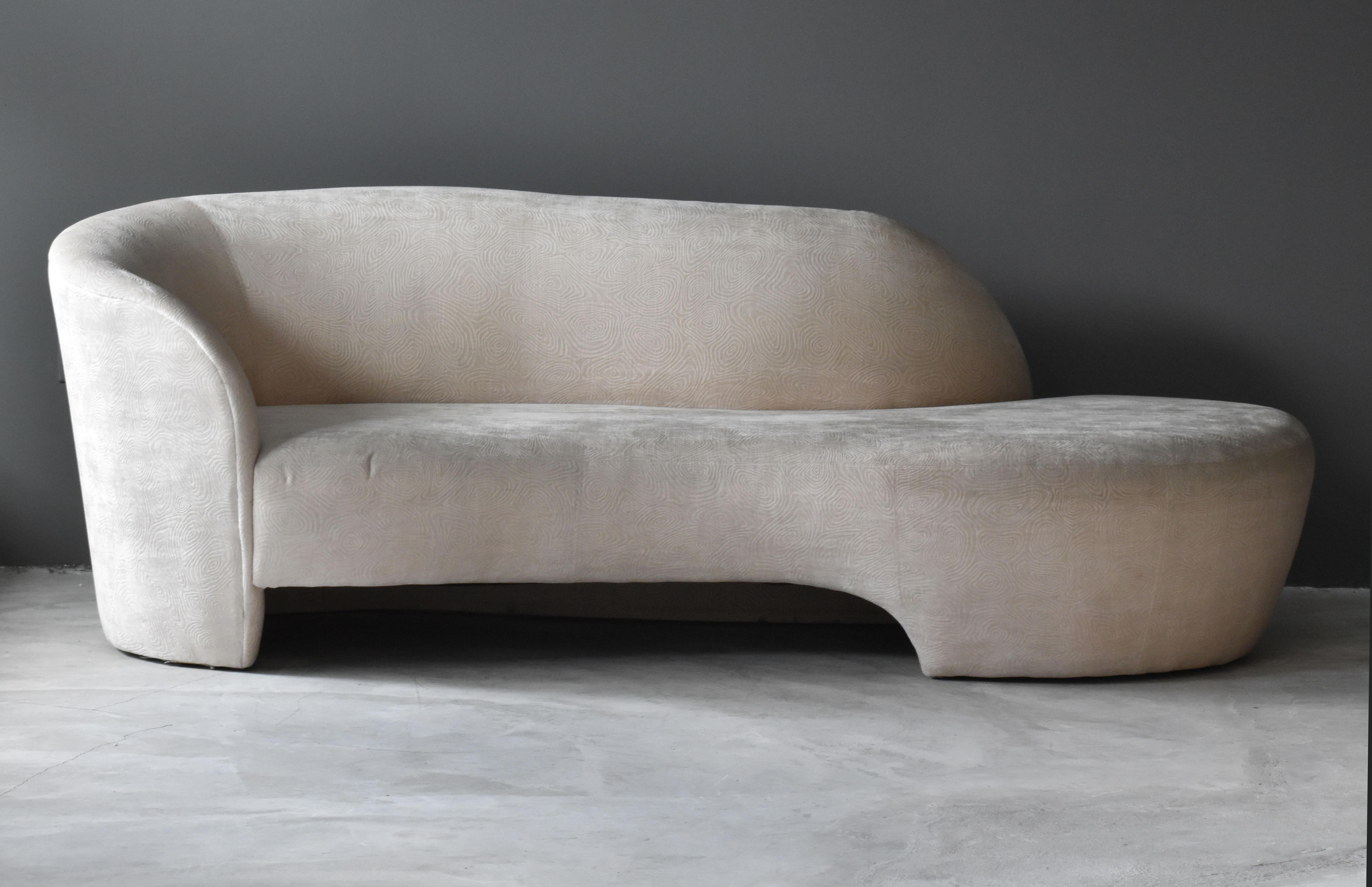 Mid-Century Modern Vladimir Kagan, Organic Sofa, Original White Fabric, Weiman, America, 1980s