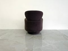 Vladimir Kagan Papa Bear Wingback Swivel Chair, Aubergine, Directional, 1990's