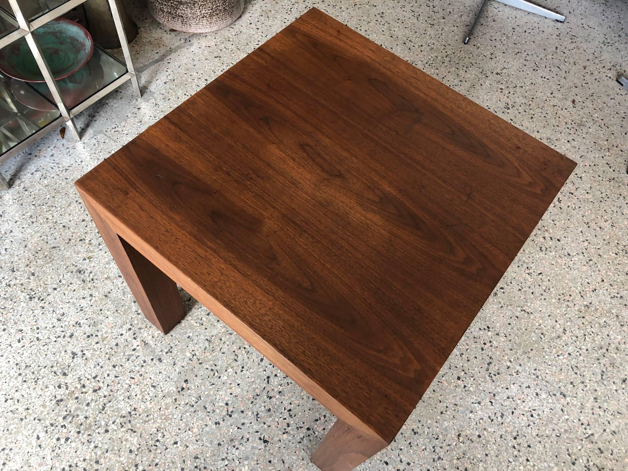 Modern Vladimir Kagan Parsons Table in Walnut For Sale