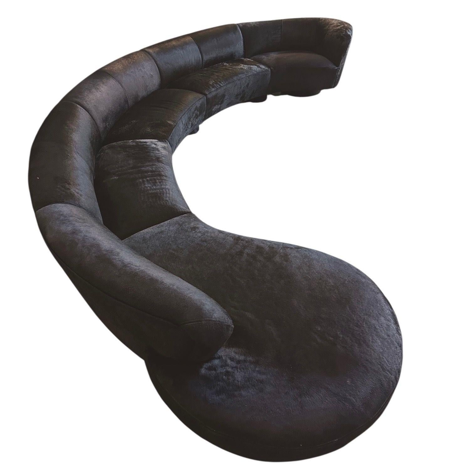 Vladimir Kagan Ponyfell Serpentine Sektional, 1990 im Angebot 4