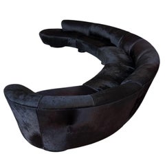 Vladimir Kagan Pony Skin Serpentine Sectional, 1990