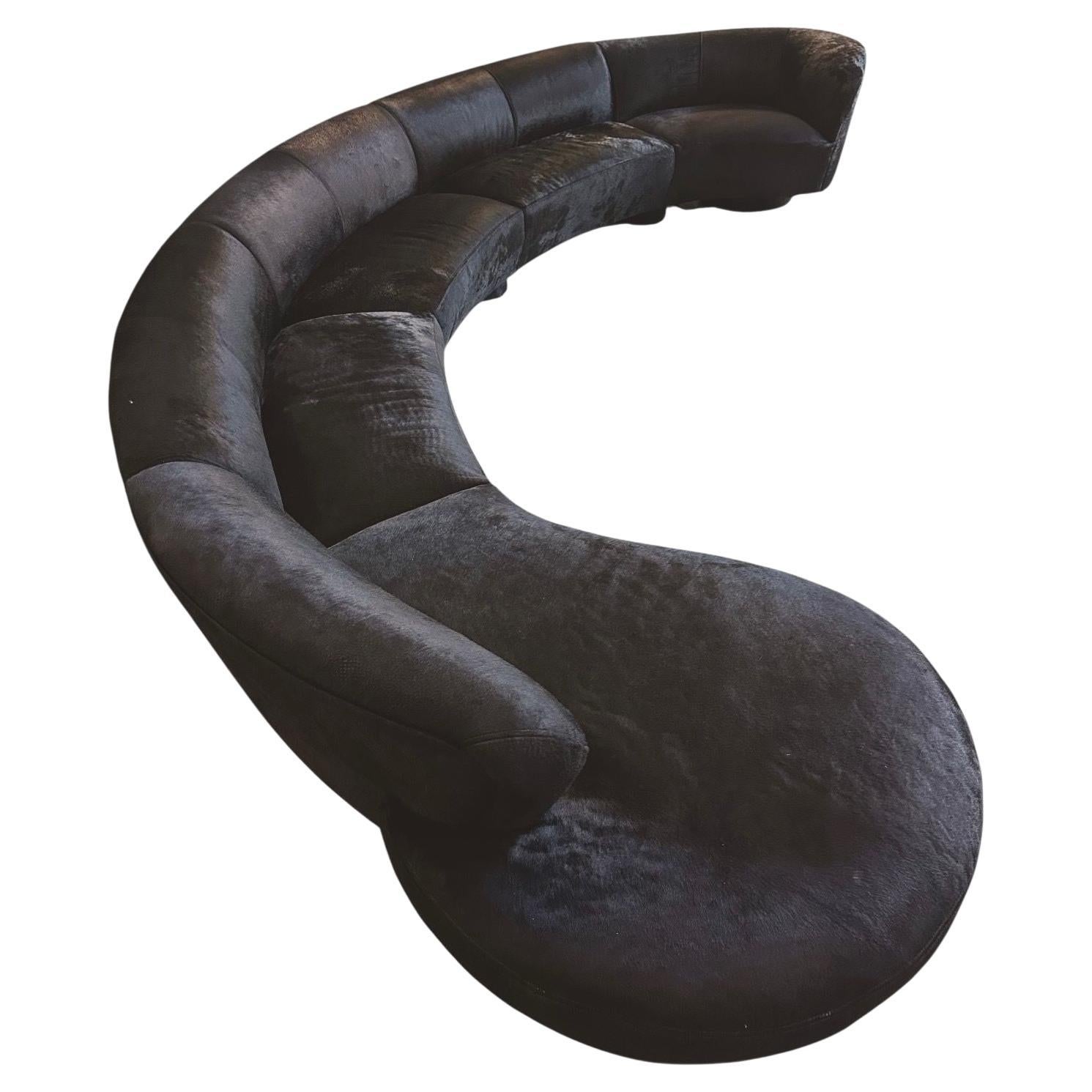 Vladimir Kagan Ponyfell Serpentine Sektional, 1990 im Angebot