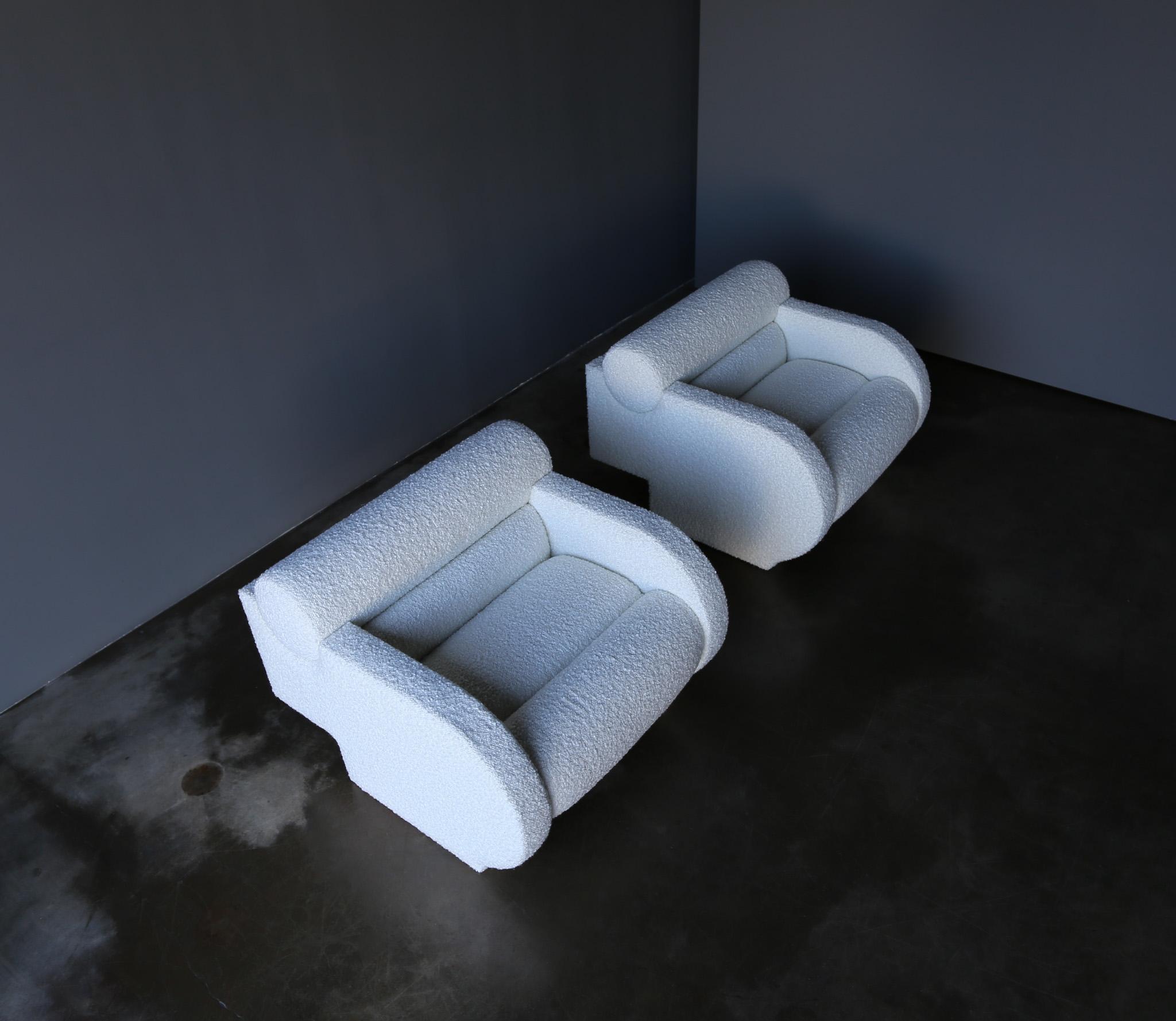 Vladimir Kagan Postmodern Roll-Back Lounge Chairs for Directional, USA, 1985 3