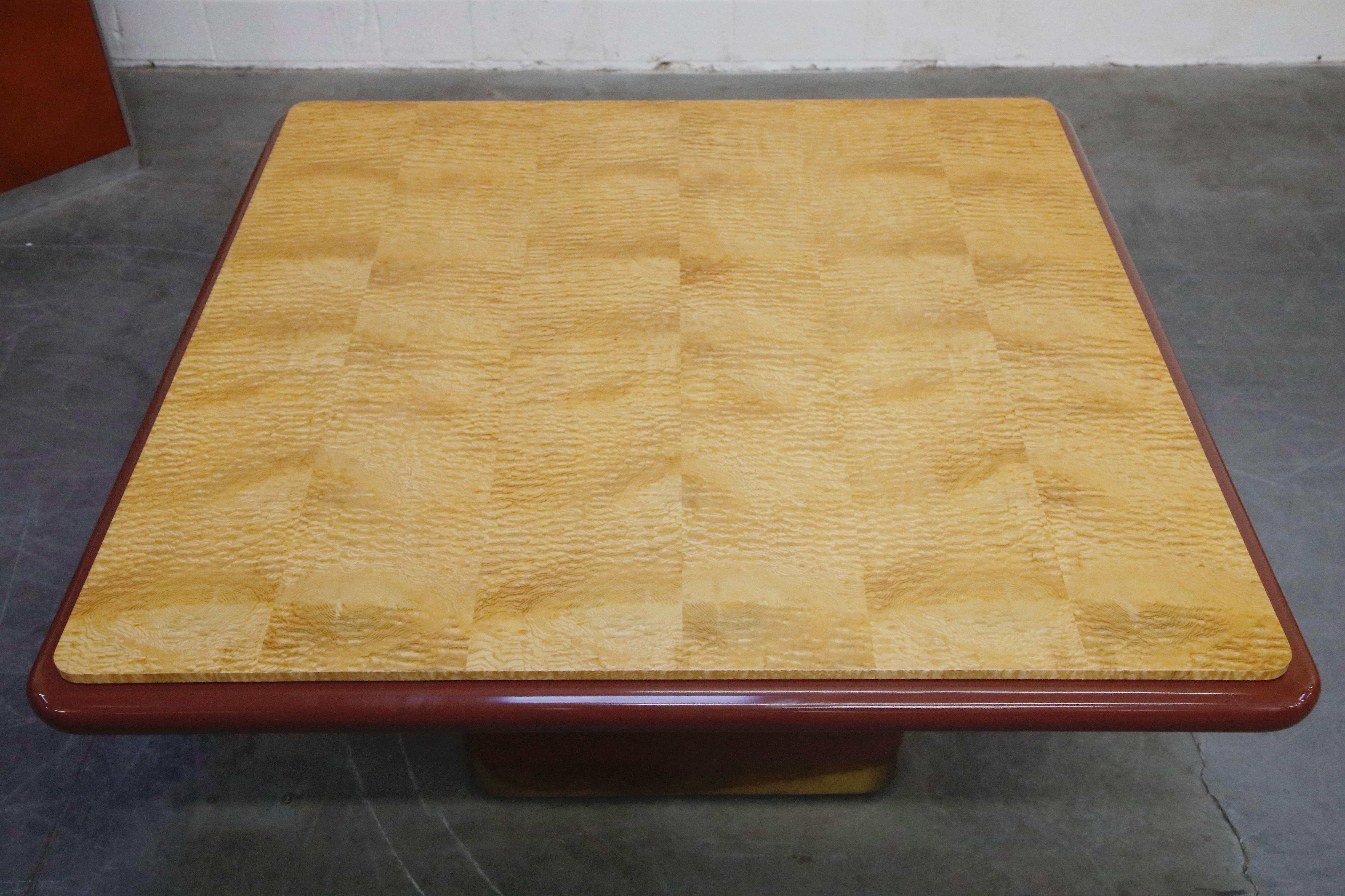 Vladimir Kagan Quilted Maple Large Dining or Conference Room Table, Signed For Sale 5