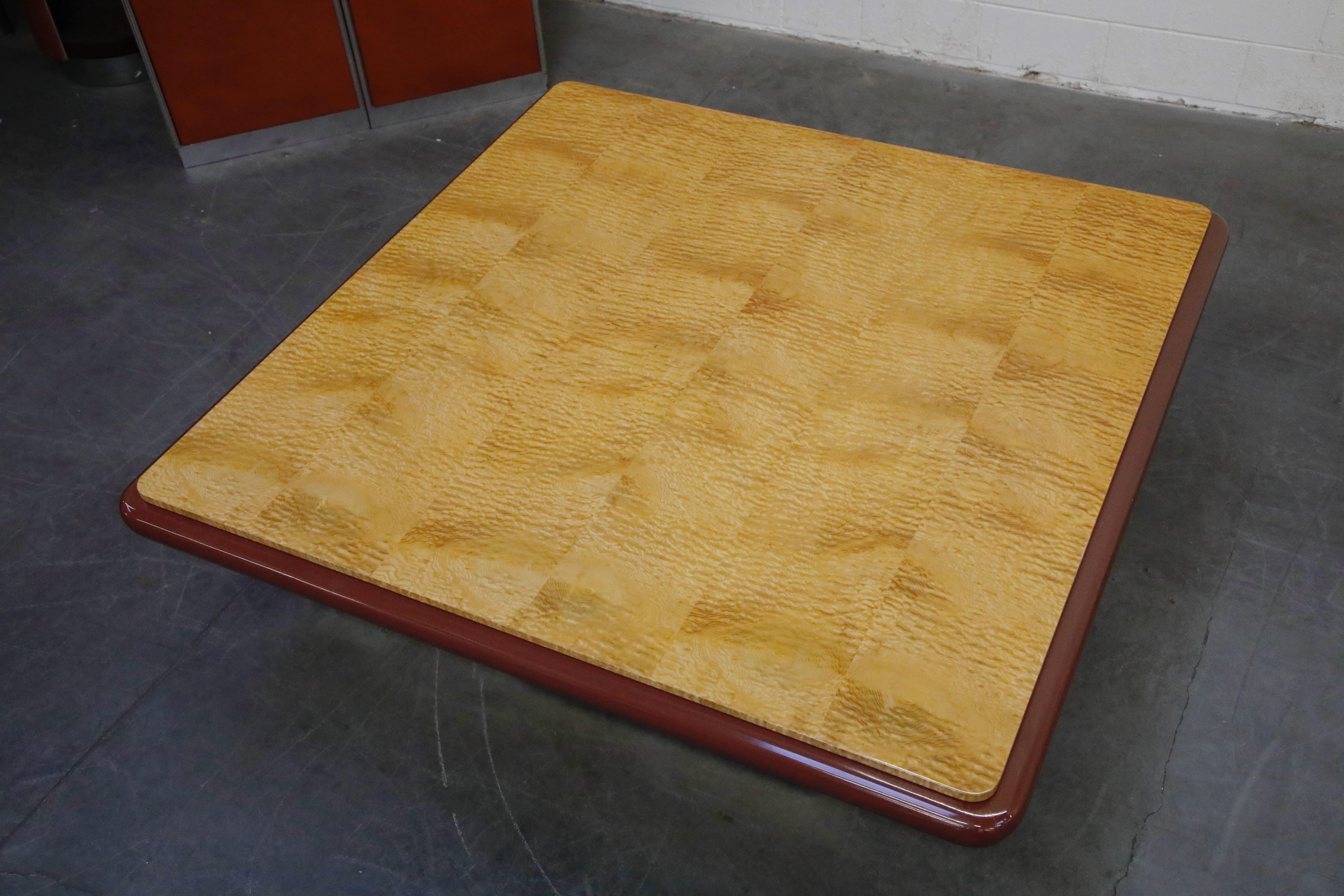 Vladimir Kagan Quilted Maple Large Dining or Conference Room Table, Signed For Sale 6