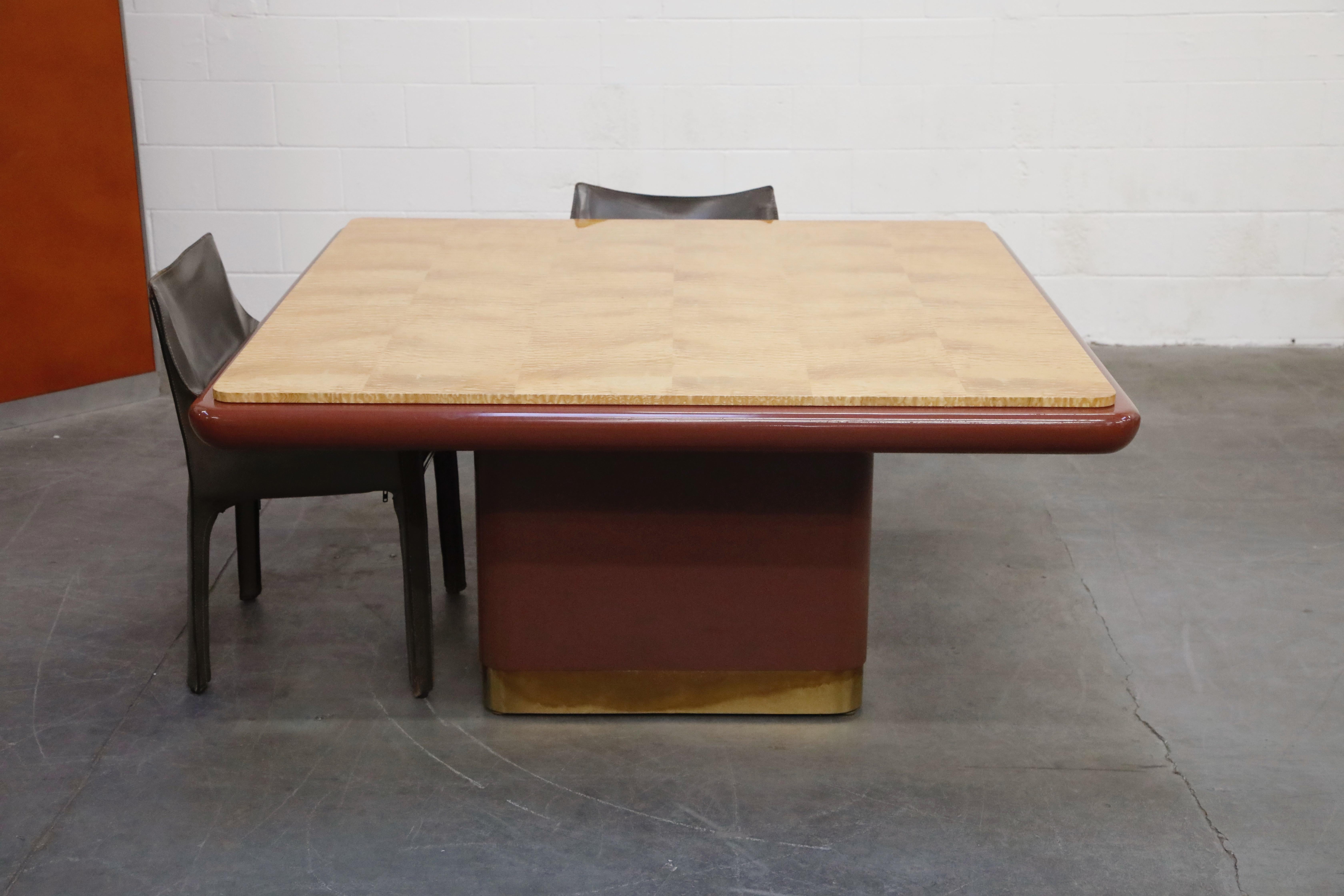 Vladimir Kagan Quilted Maple Large Dining or Conference Room Table, Signed In Good Condition For Sale In Los Angeles, CA