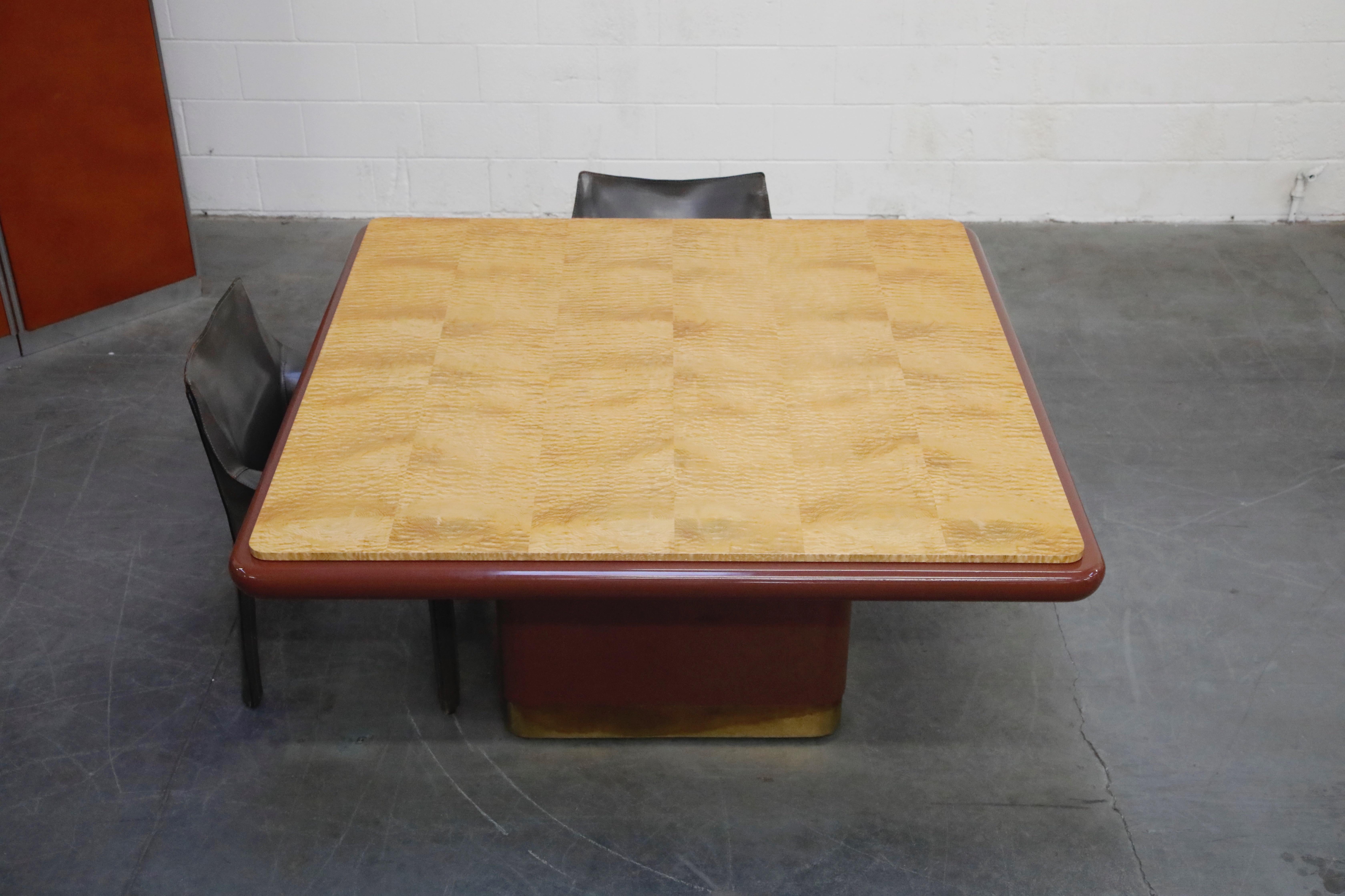 Late 20th Century Vladimir Kagan Quilted Maple Large Dining or Conference Room Table, Signed For Sale
