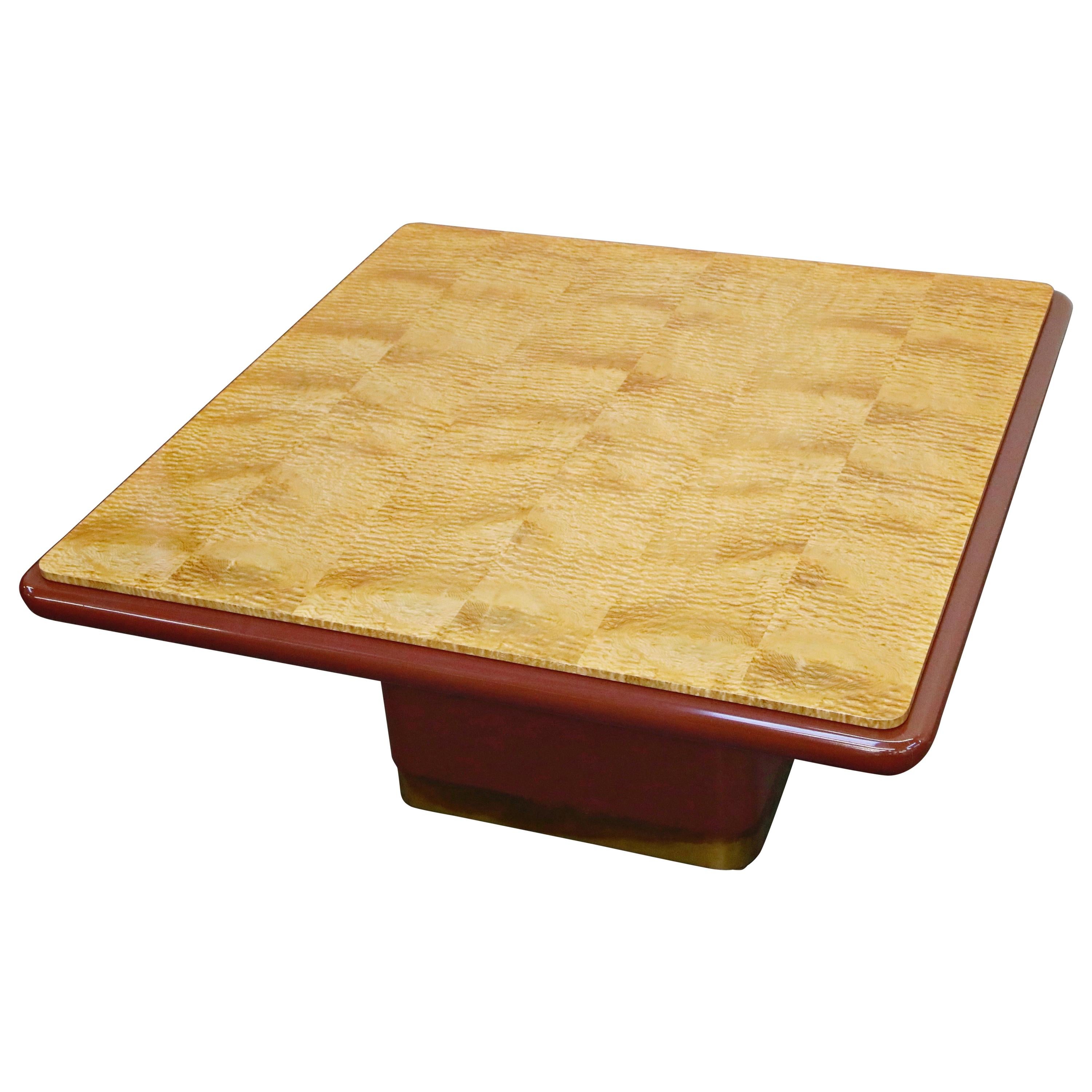 Vladimir Kagan Quilted Maple Large Dining or Conference Room Table, Signed For Sale