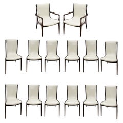 Vladimir Kagan Rare and Important Set of 14 Dining Chairs in Walnut, 1950s