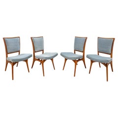 Vladimir Kagan Rare Iconic Set of 4 Sculpted Walnut Dining/Game Chairs 1950s