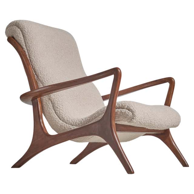 Vladimir Kagan, Rocking Chair, Walnut, White Fabric, Kagan Designs, Inc ...