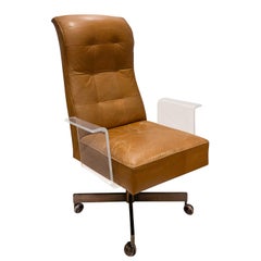Vladimir Kagan Rare "Luxus Executive Chair" with Lucite Arms 1970s (Signed)