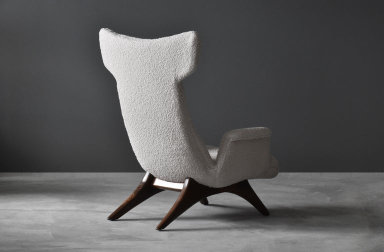 Vladimir Kagan, Rare Organic Wingback Lounge Chair, Walnut