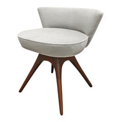 Vladimir Kagan Rare Revolving Vanity Stool:: 1950s