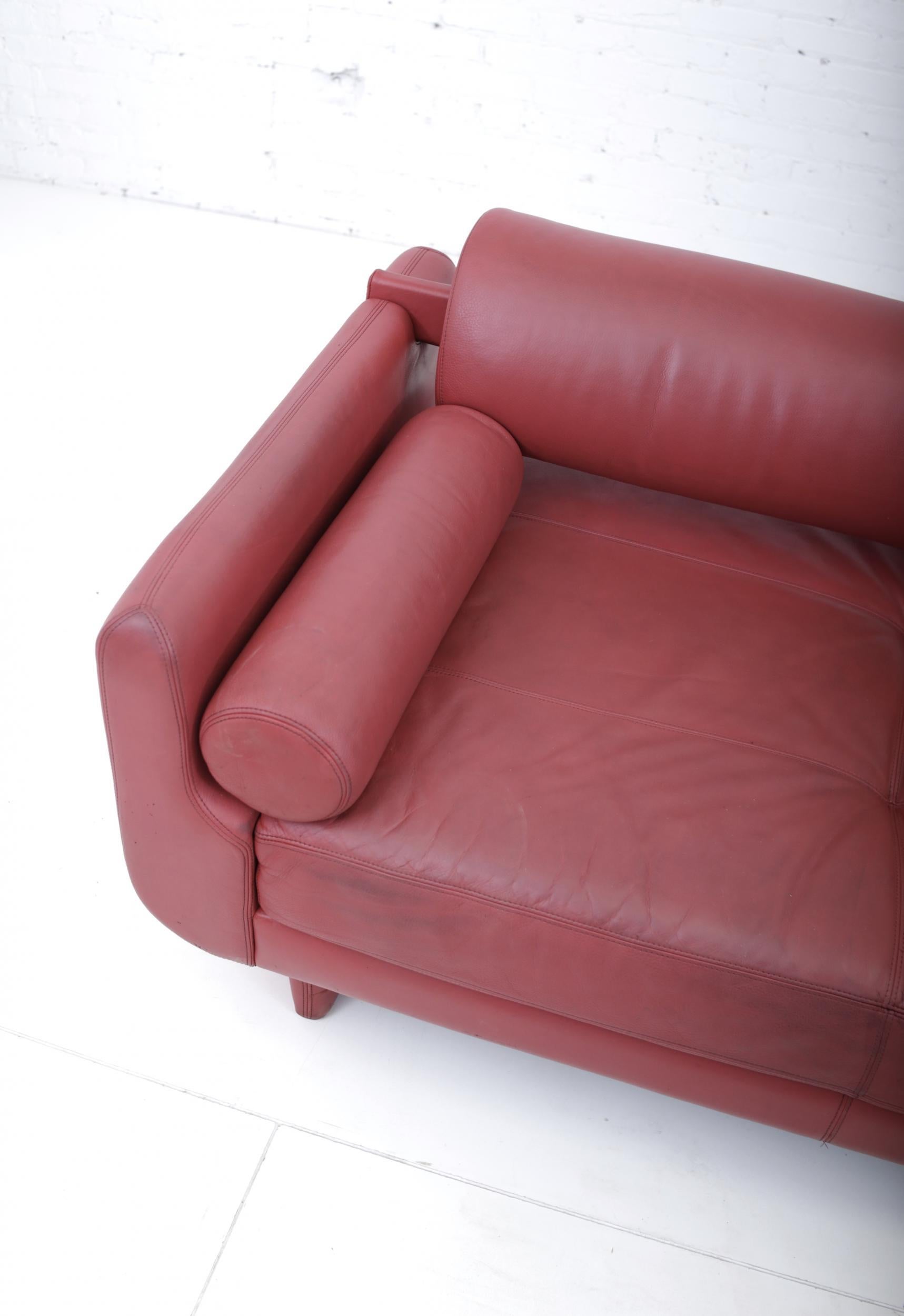 Vladimir Kagan Red Leather “Matinee” Sofa Daybed 1