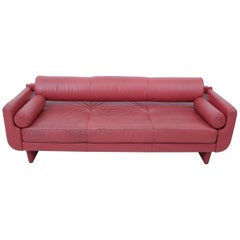 Vladimir Kagan Red Leather “Matinee” Sofa Daybed