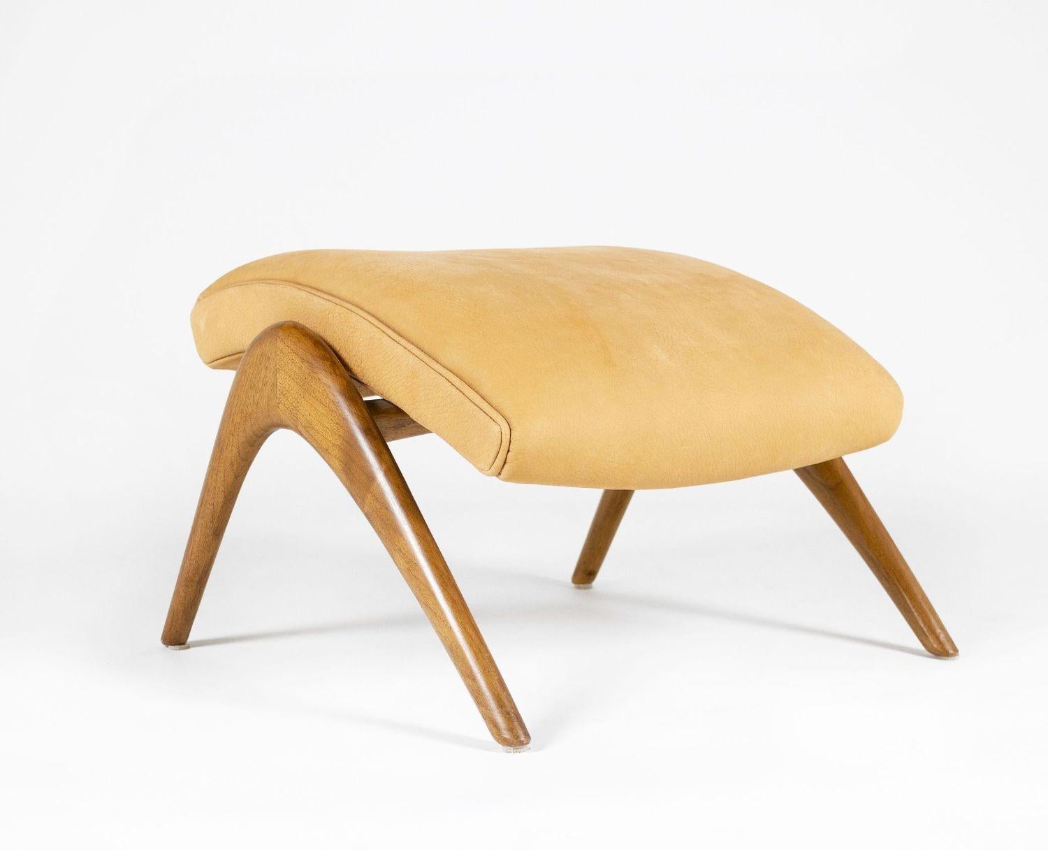 Vladimir Kagan Rocking Chair in Walnut and Leather Kagan-Dreyfuss 1953 3