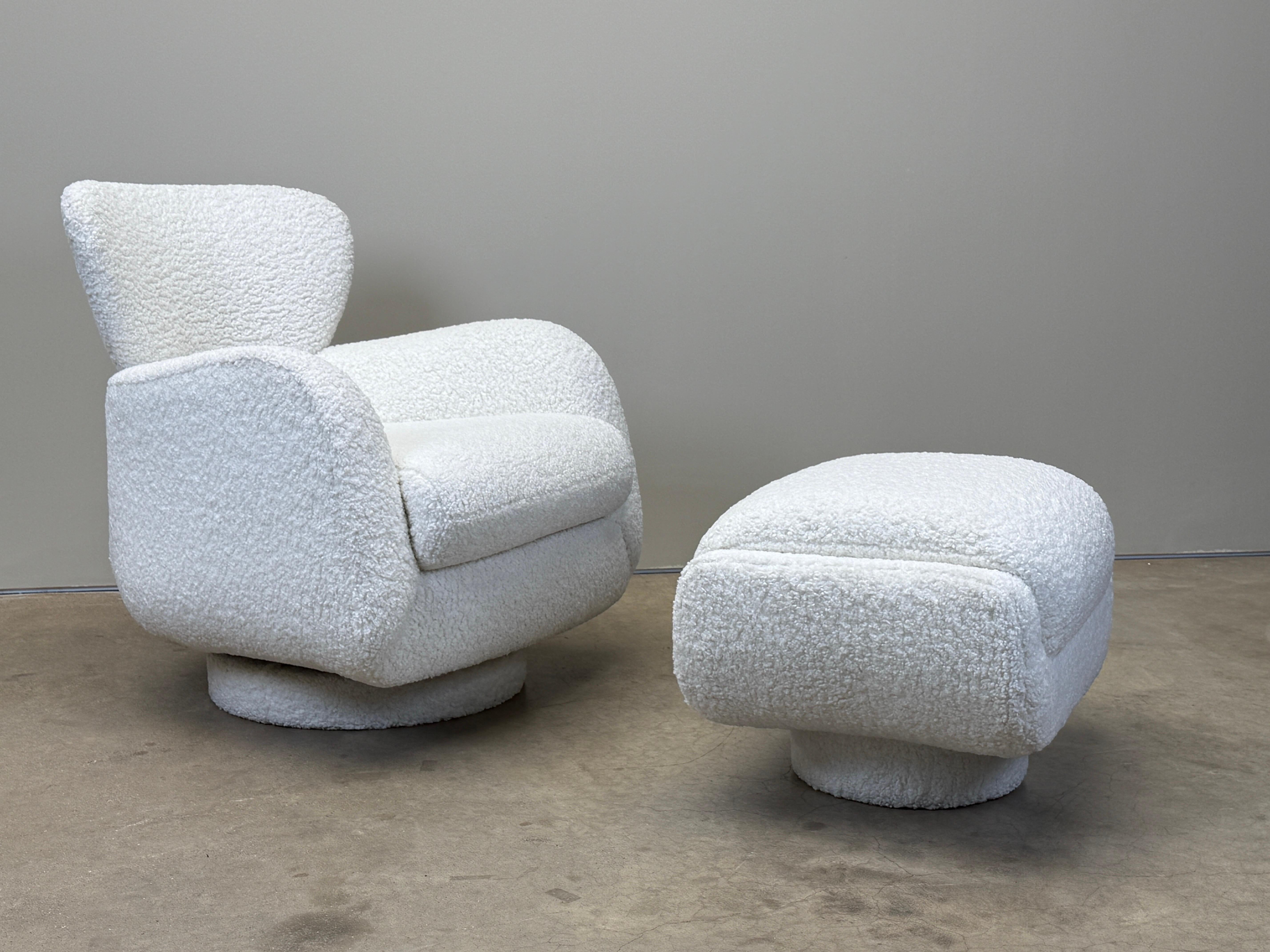 Fauteuil pivotant à bascule et ottoman de Vladimir Kagan en vente 5