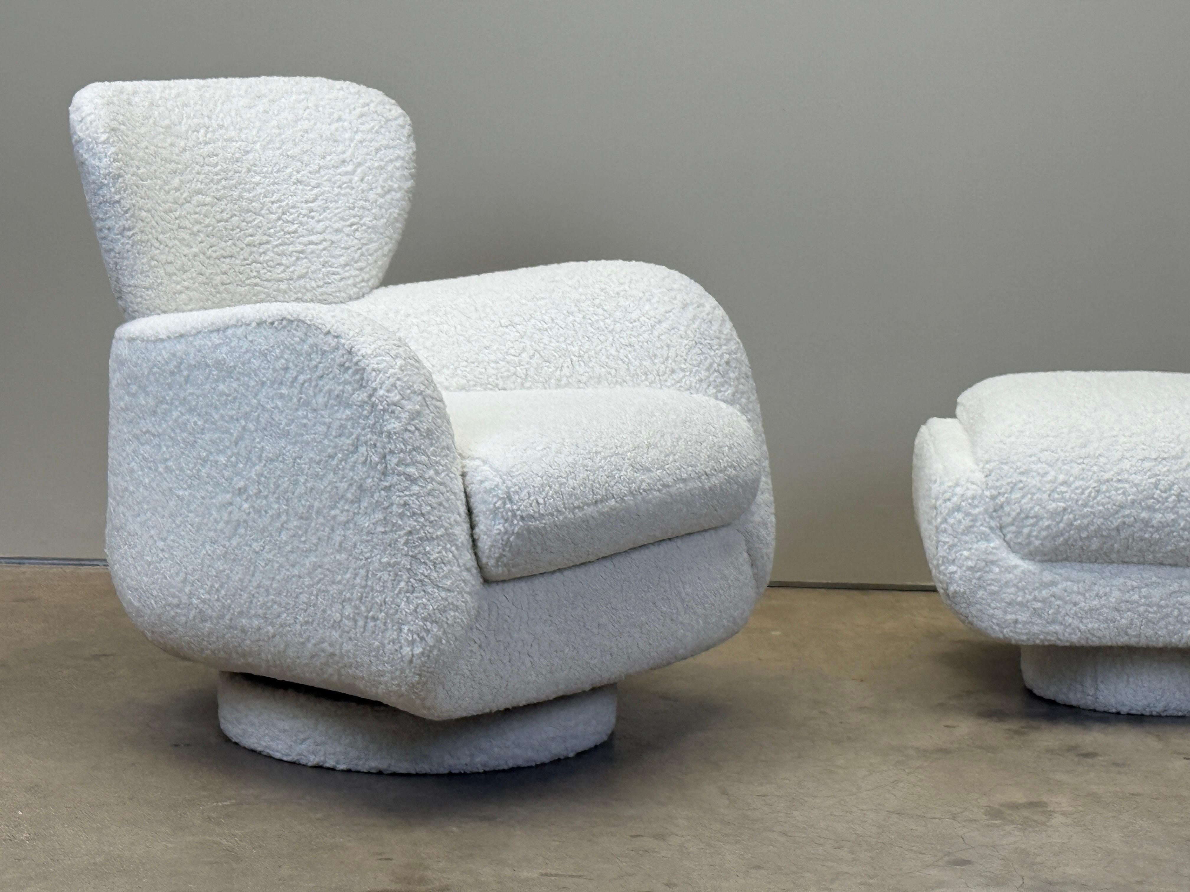 Fauteuil pivotant à bascule et ottoman de Vladimir Kagan en vente 6