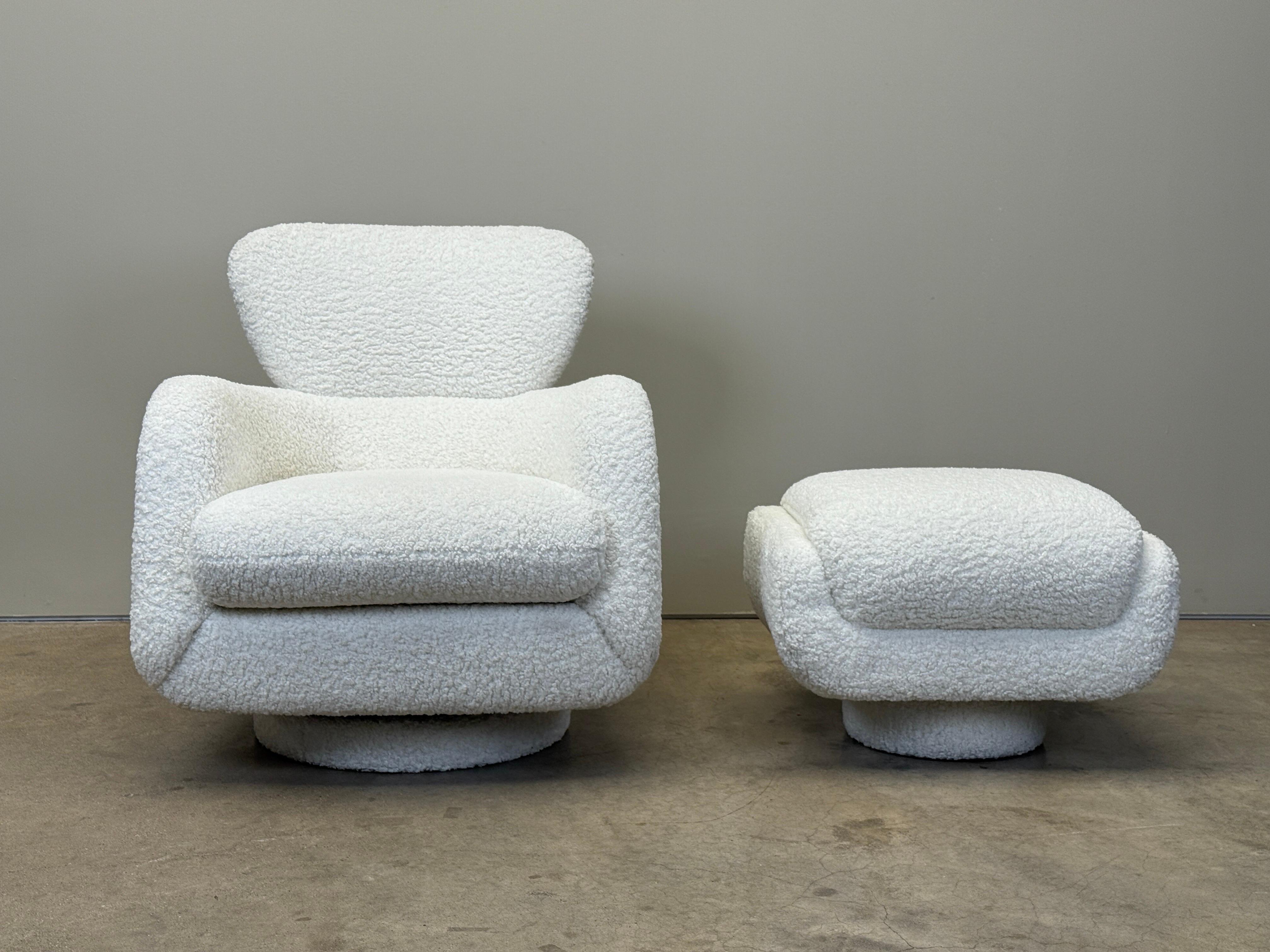 Fauteuil pivotant à bascule et ottoman de Vladimir Kagan en vente 8