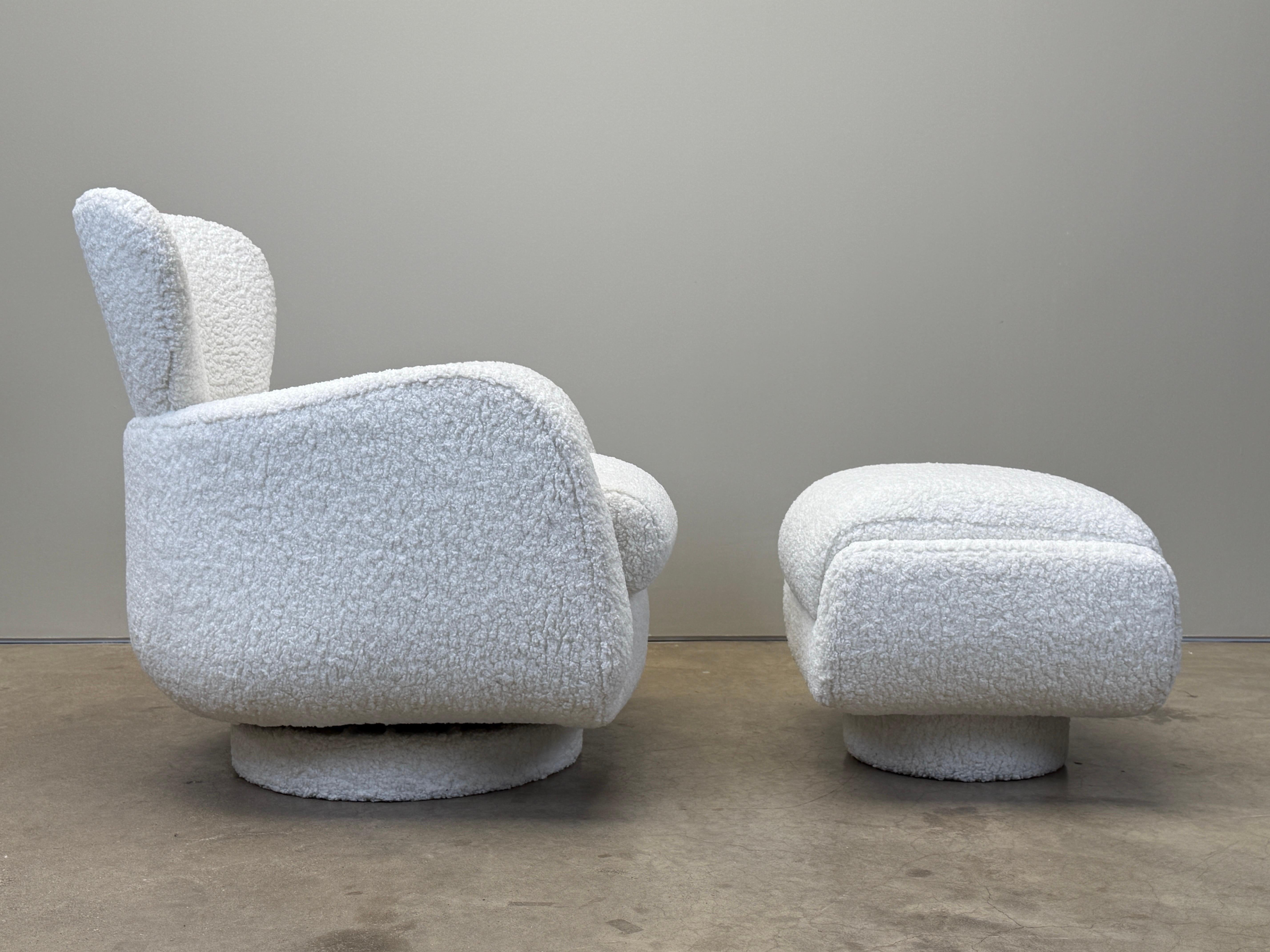 Fauteuil pivotant à bascule et ottoman de Vladimir Kagan en vente 11