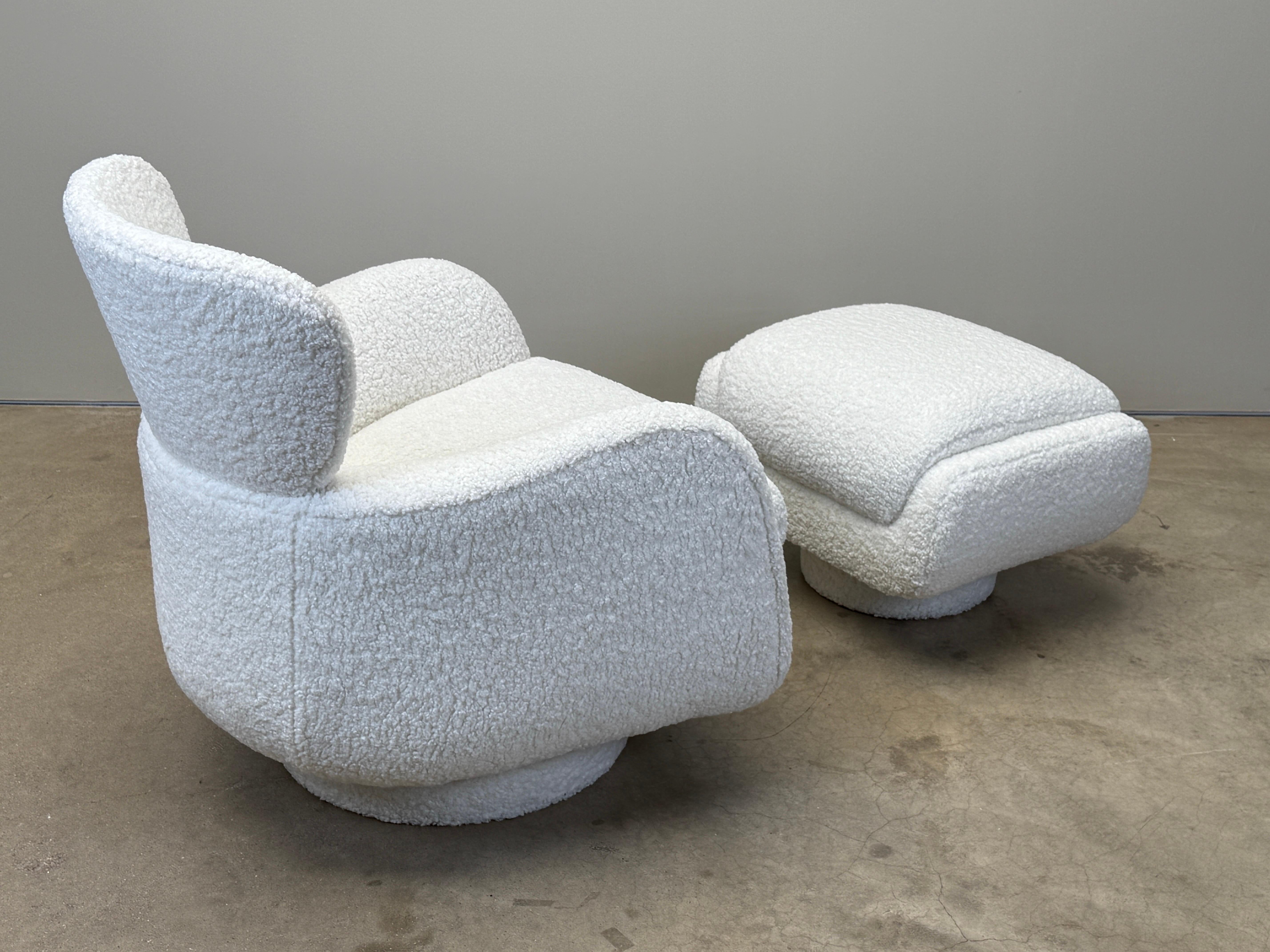 Fauteuil pivotant à bascule et ottoman de Vladimir Kagan en vente 12