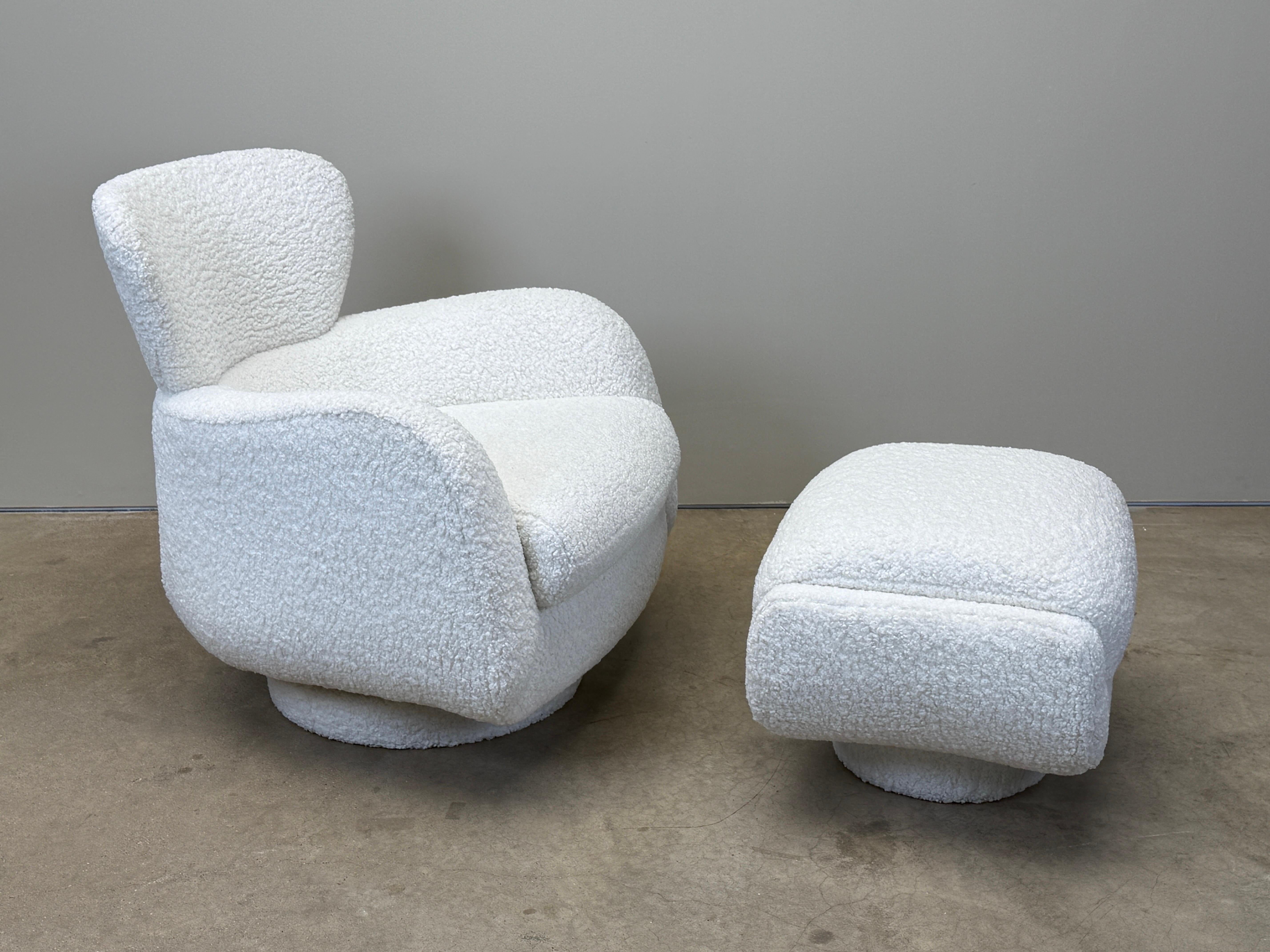 Fauteuil pivotant à bascule et ottoman de Vladimir Kagan en vente 15
