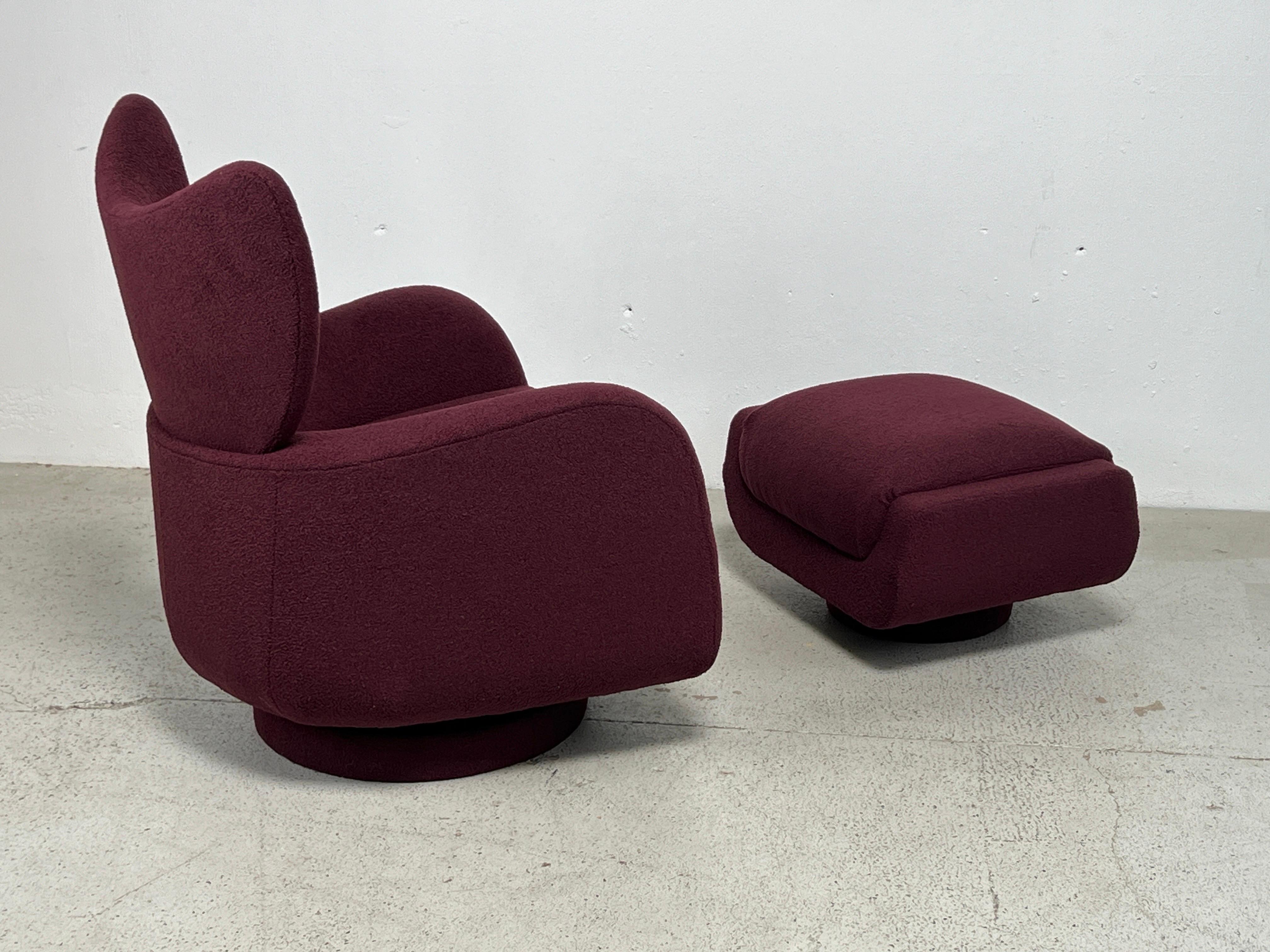 Vladimir Kagan Rocking Swivel Chair and Ottoman 1