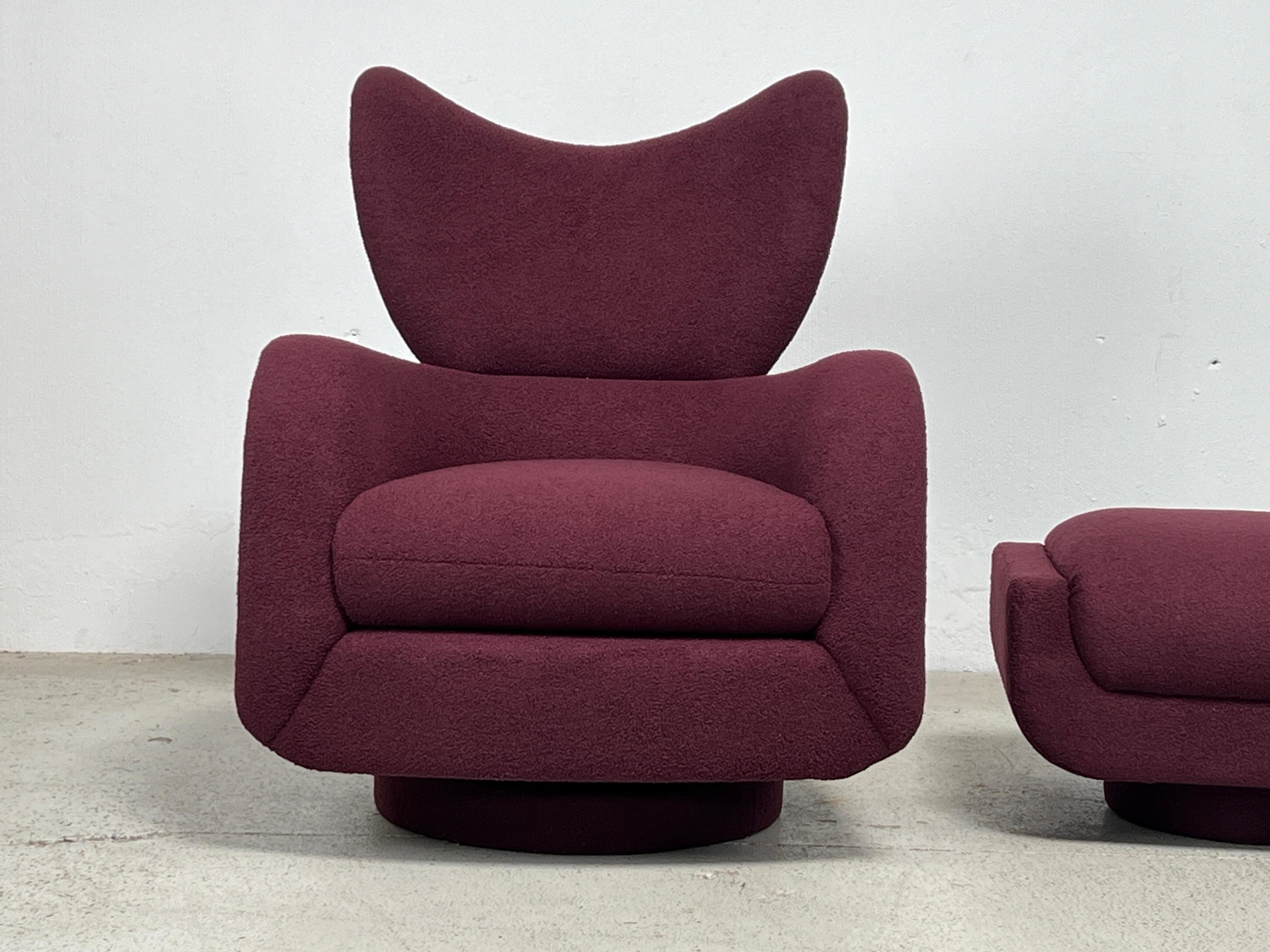 Vladimir Kagan Rocking Swivel Chair and Ottoman 2