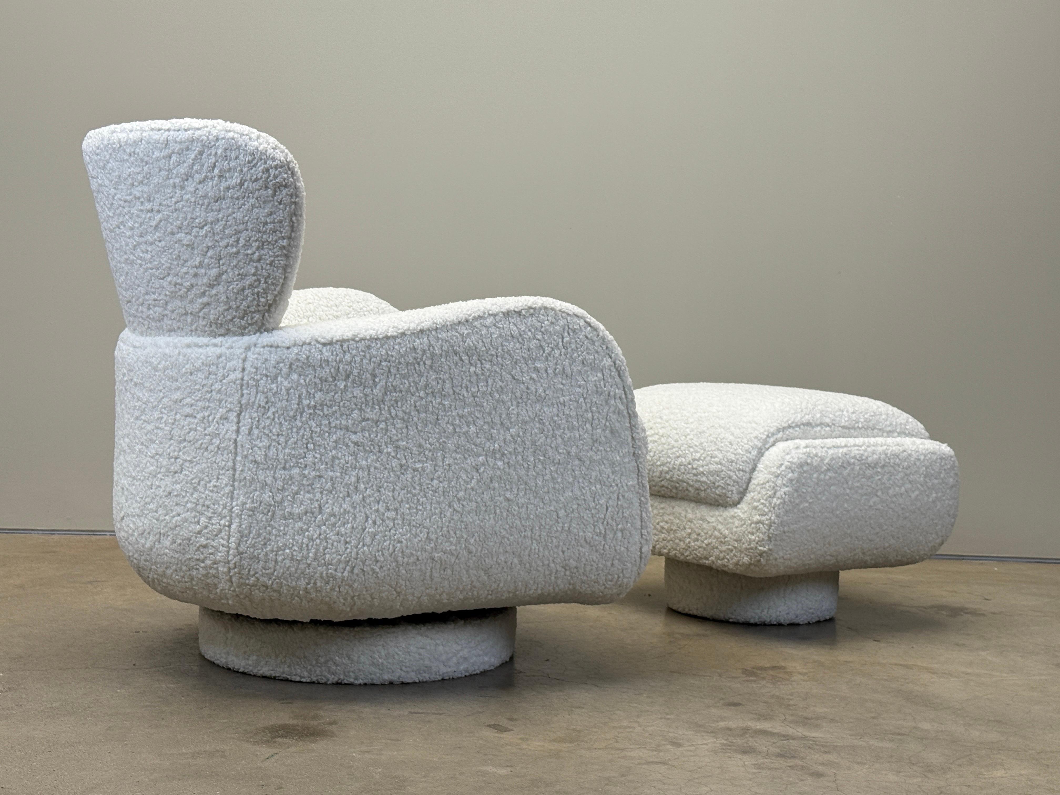 Fauteuil pivotant à bascule et ottoman de Vladimir Kagan en vente 2