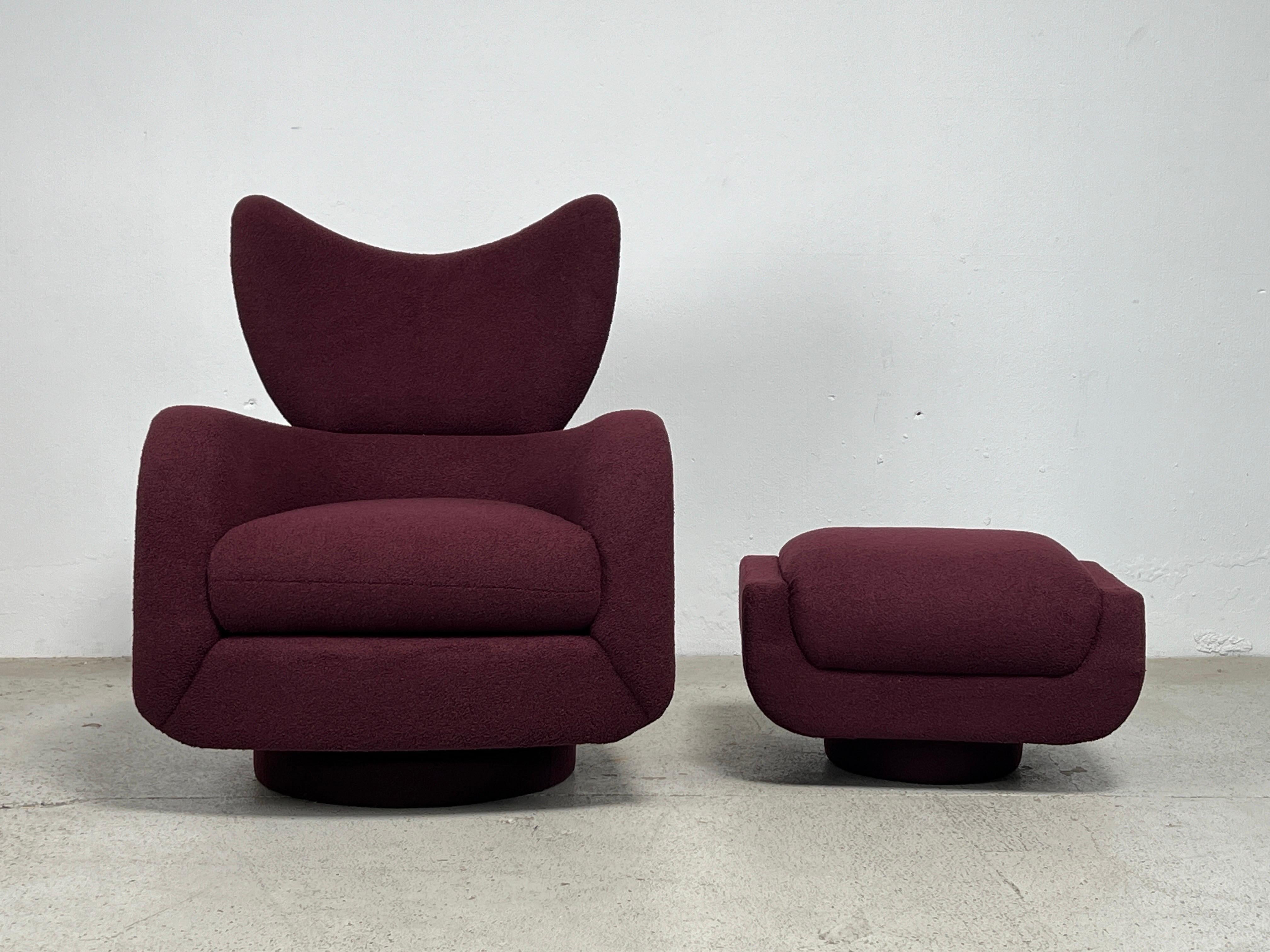 Vladimir Kagan Rocking Swivel Chair and Ottoman 3