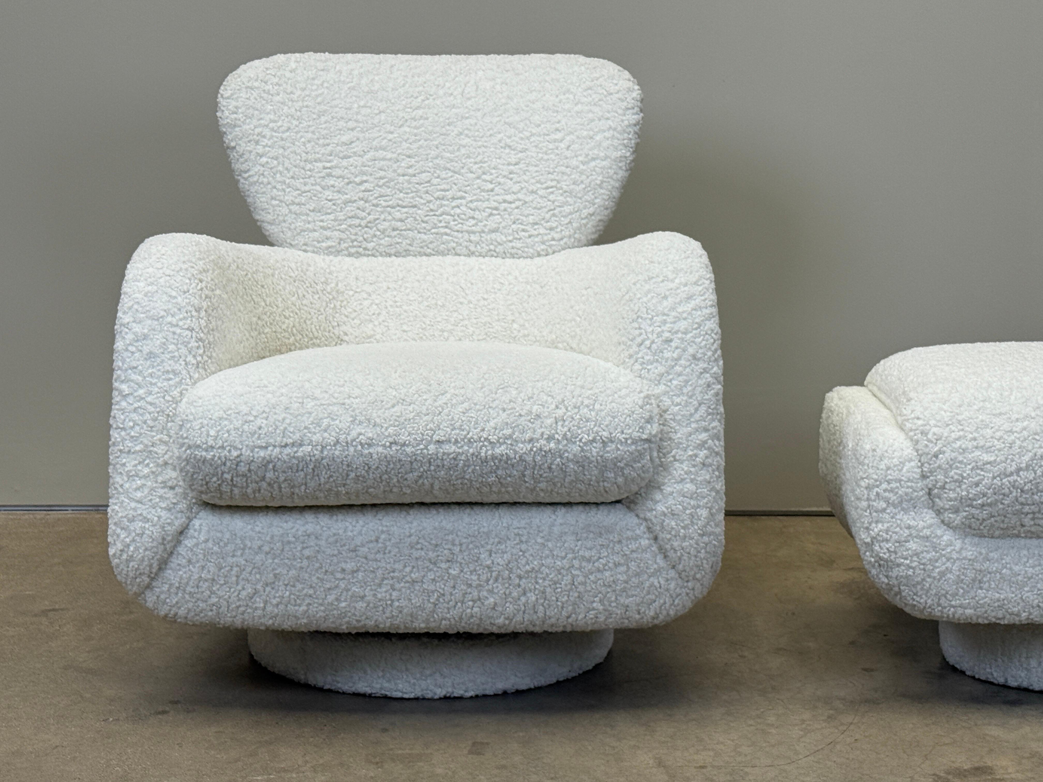 Fauteuil pivotant à bascule et ottoman de Vladimir Kagan en vente 3
