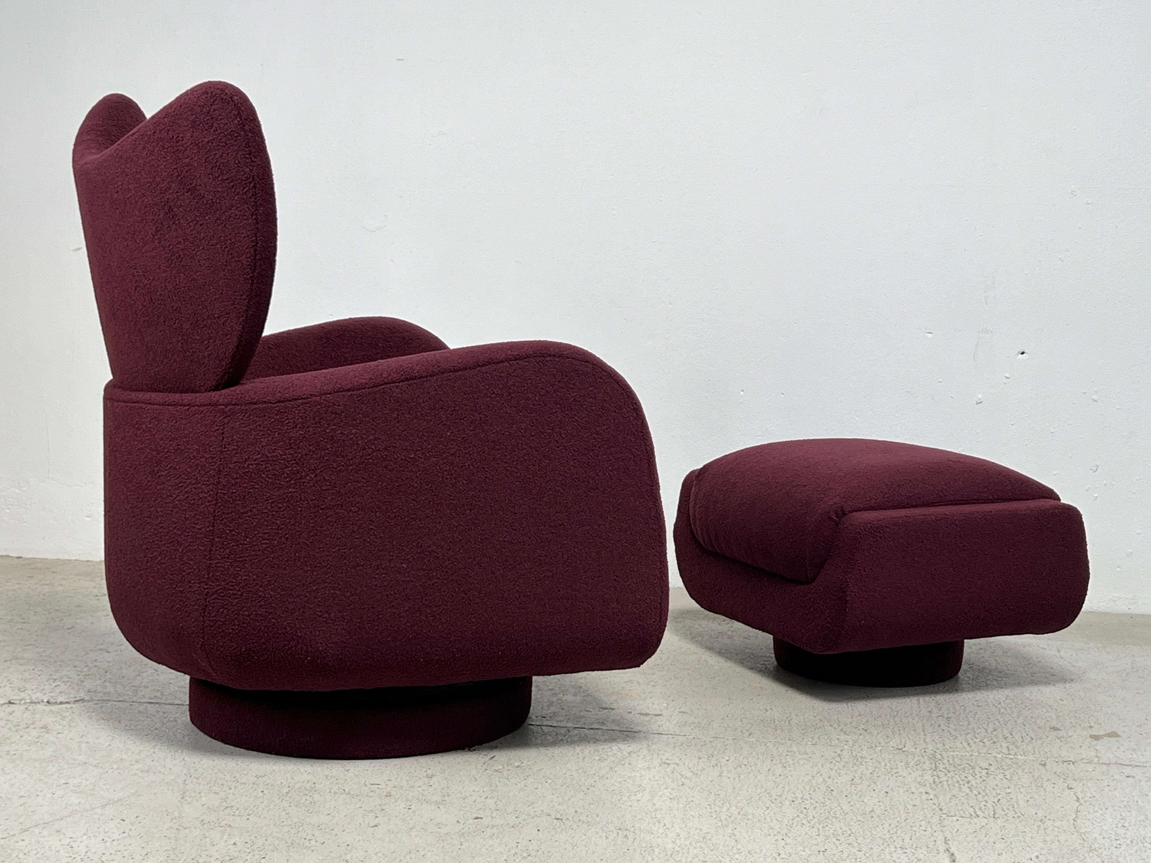 Vladimir Kagan Rocking Swivel Chair and Ottoman 4