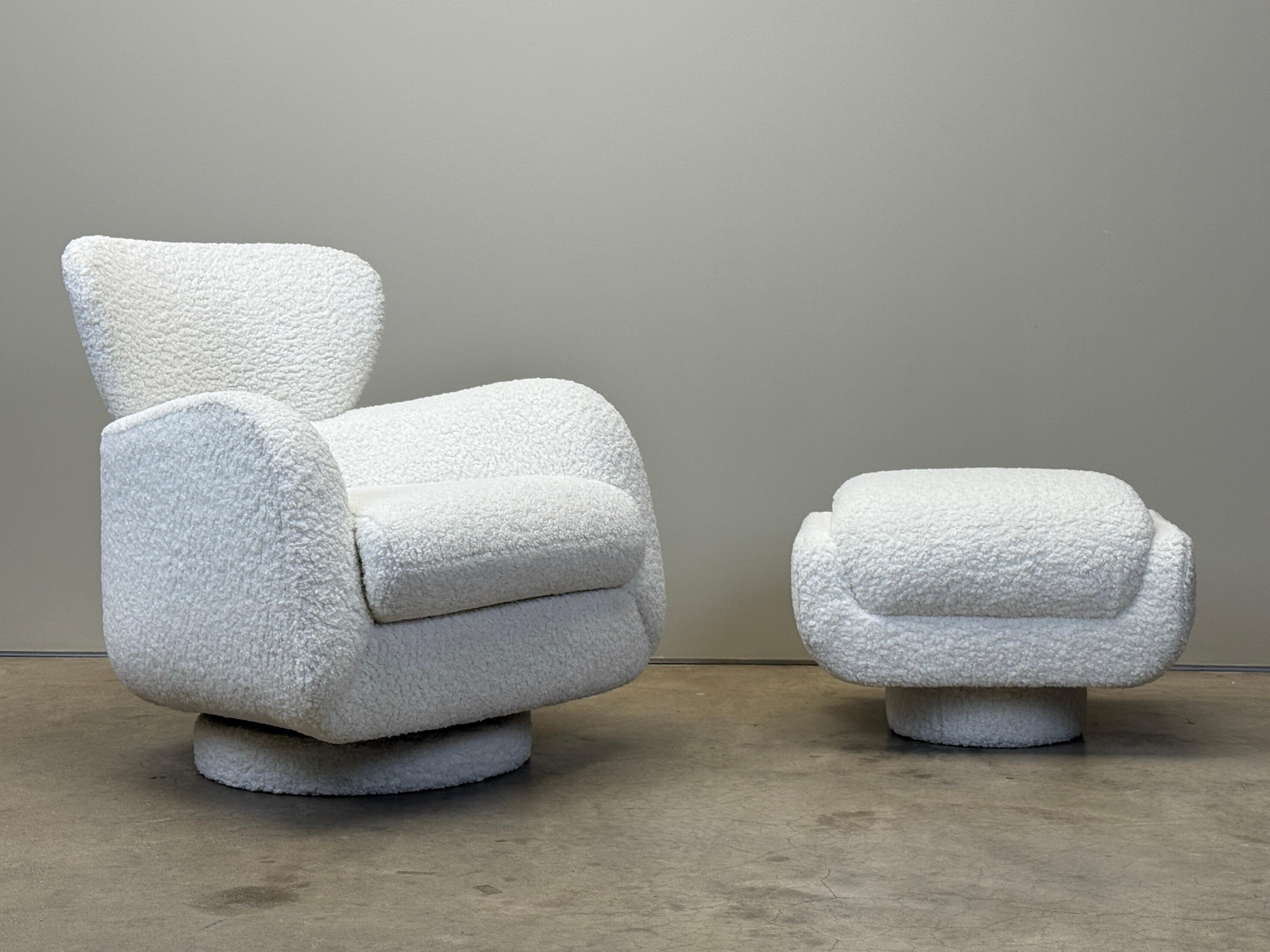 Fauteuil pivotant à bascule et ottoman de Vladimir Kagan en vente 4
